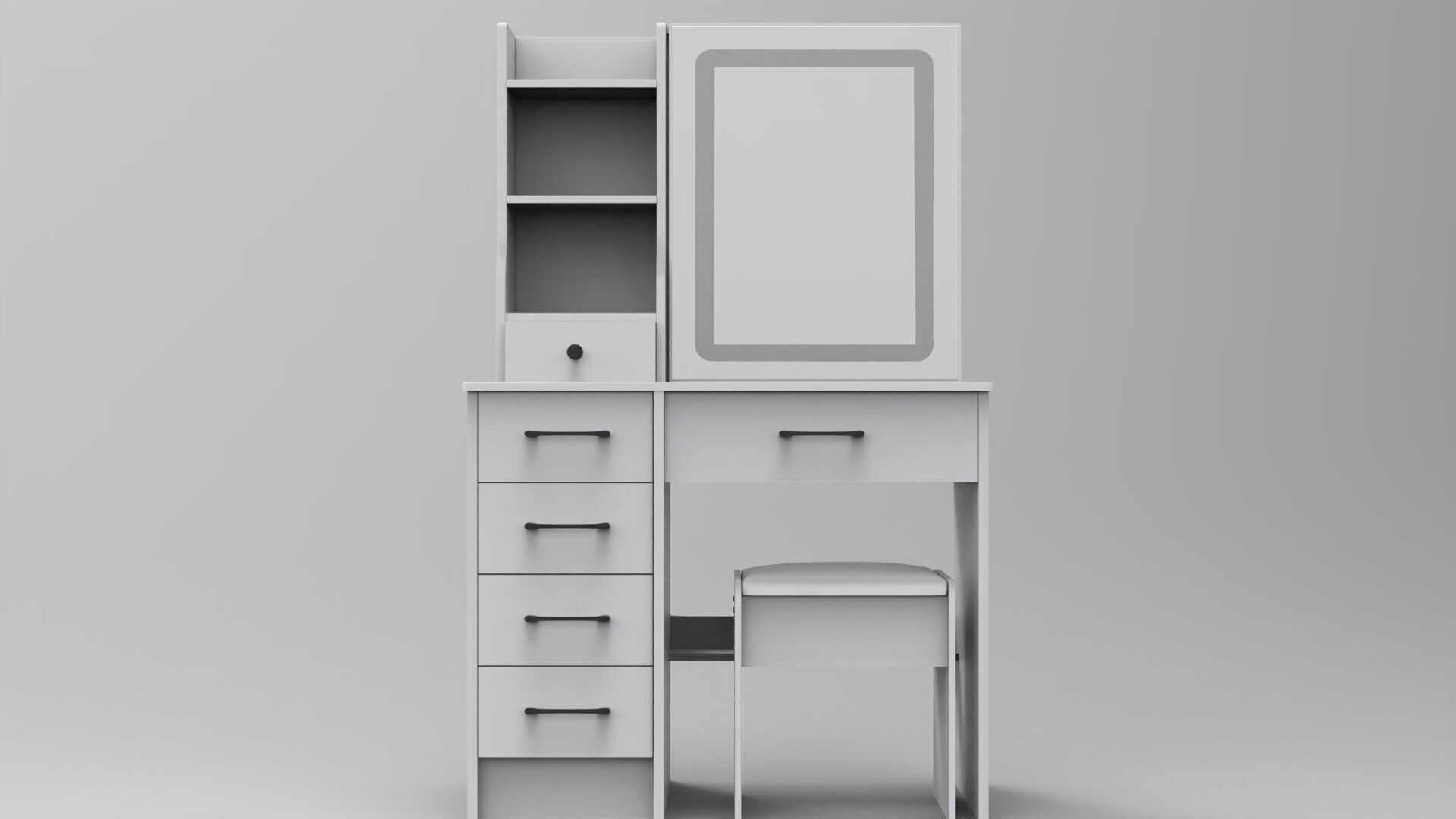 dressing table 002 Low-poly 3D model_1