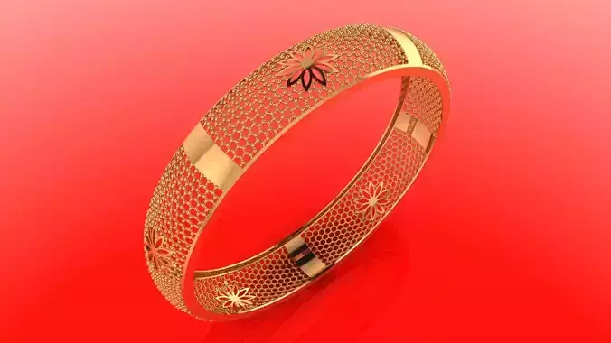 1109 Perforated Petal Bangle 60MM-14gm 3D print model