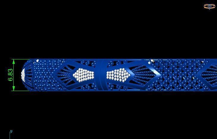 1182 Floral Geometric Net Bangle 61MM-9gm 3D print model_5