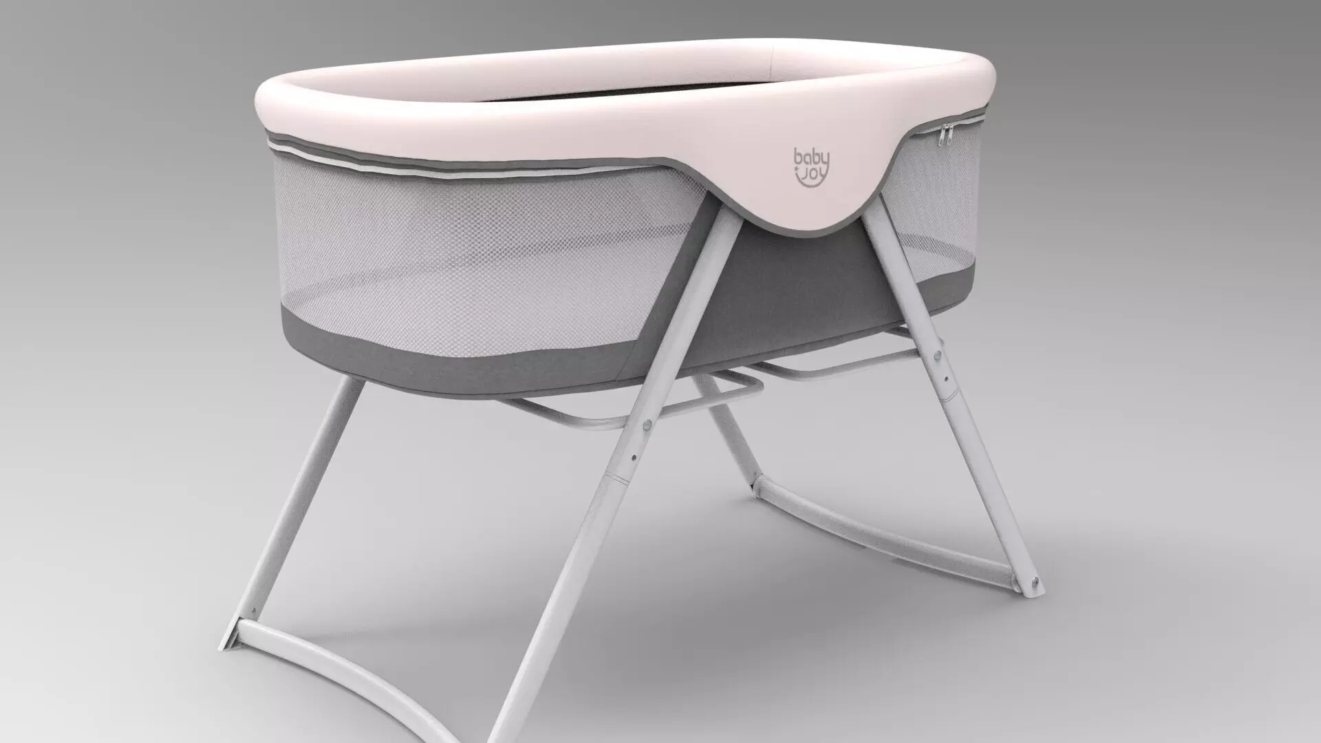 baby bed Low-poly 3D model_0