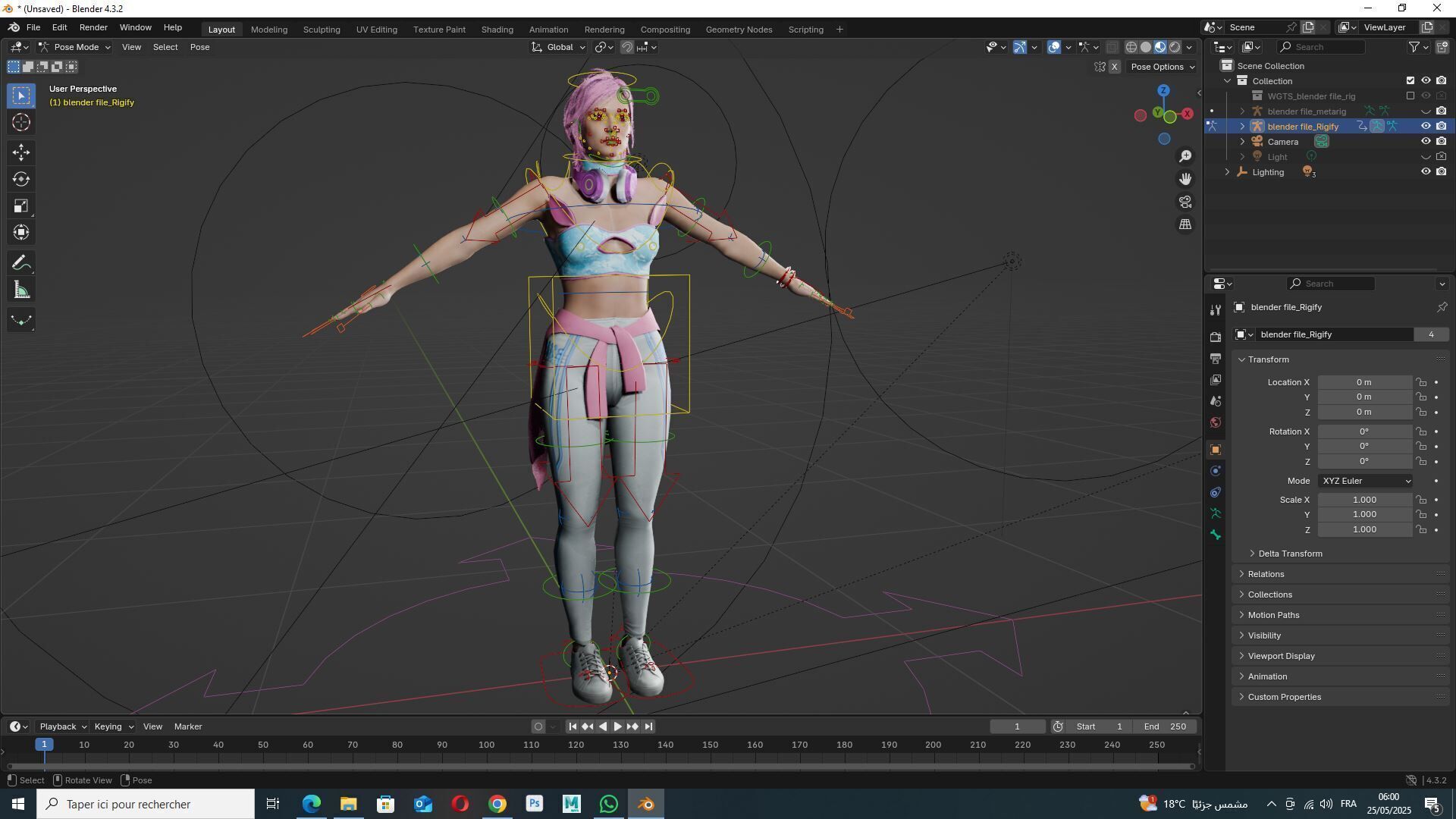 Sokor Stylized Urban Female Character Game Ready Rigged 3D Model Low-poly 3D model_15