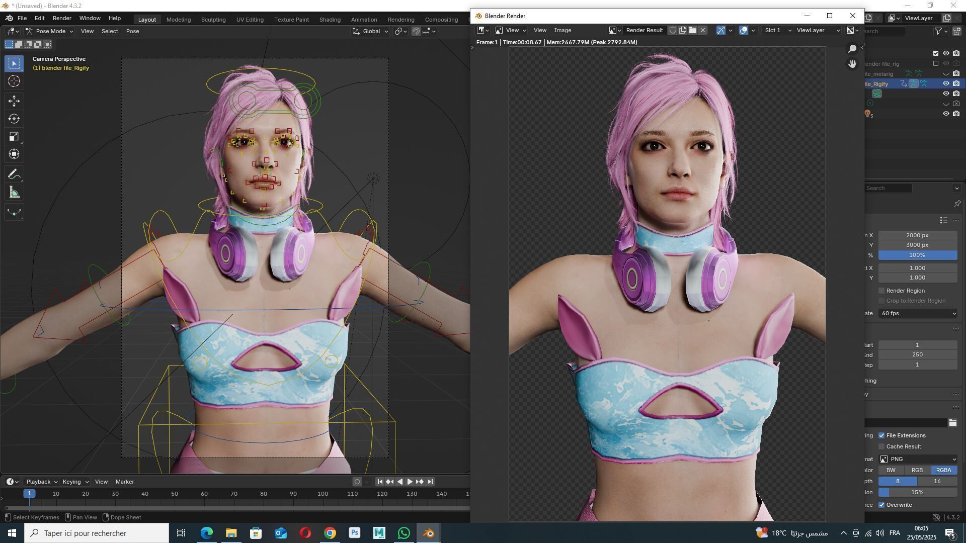 Sokor Stylized Urban Female Character Game Ready Rigged 3D Model Low-poly 3D model_17