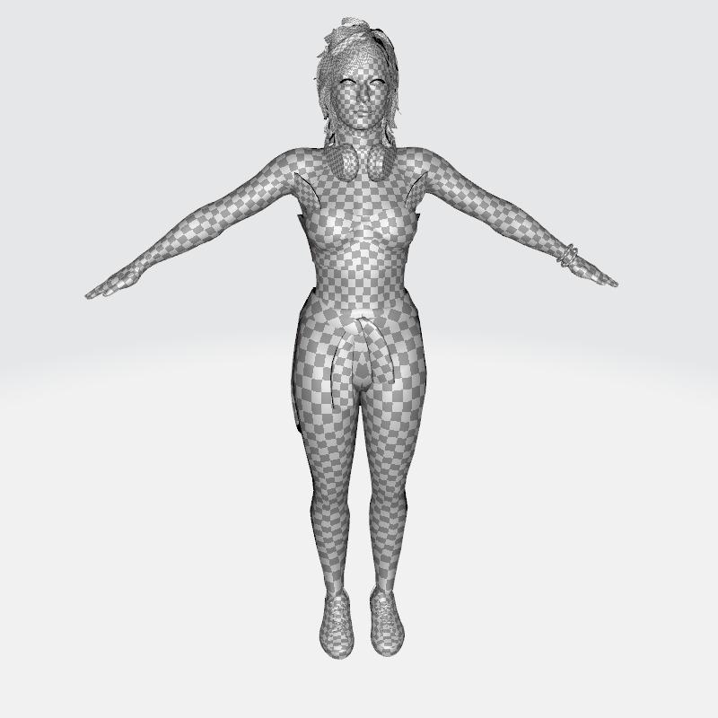 Sokor Stylized Urban Female Character Game Ready Rigged 3D Model Low-poly 3D model_27