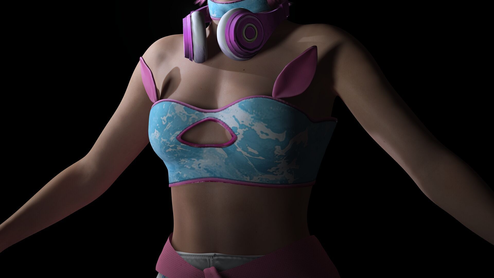 Sokor Stylized Urban Female Character Game Ready Rigged 3D Model Low-poly 3D model_13