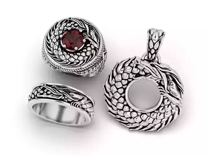 Ouroboros Dragon 3D Model Collection