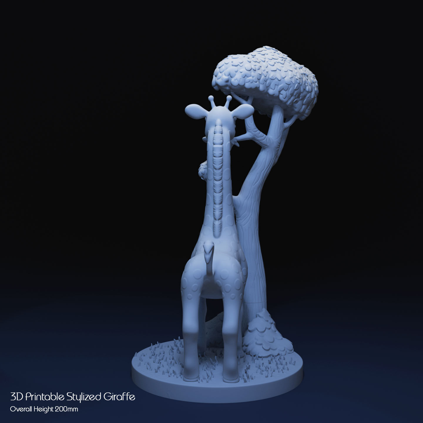 Stylized Giraffe by Tree 3D print model_12