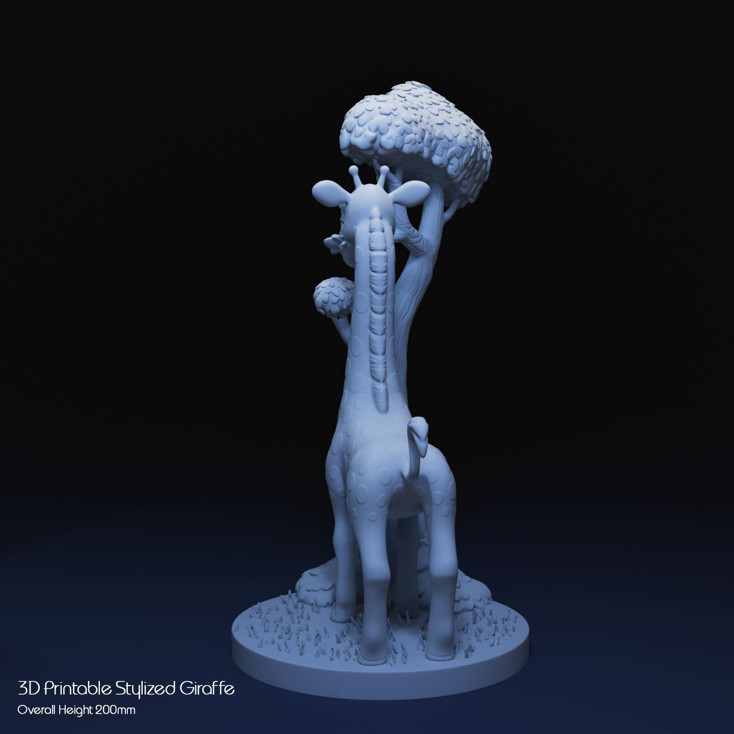 Stylized Giraffe by Tree 3D print model_13