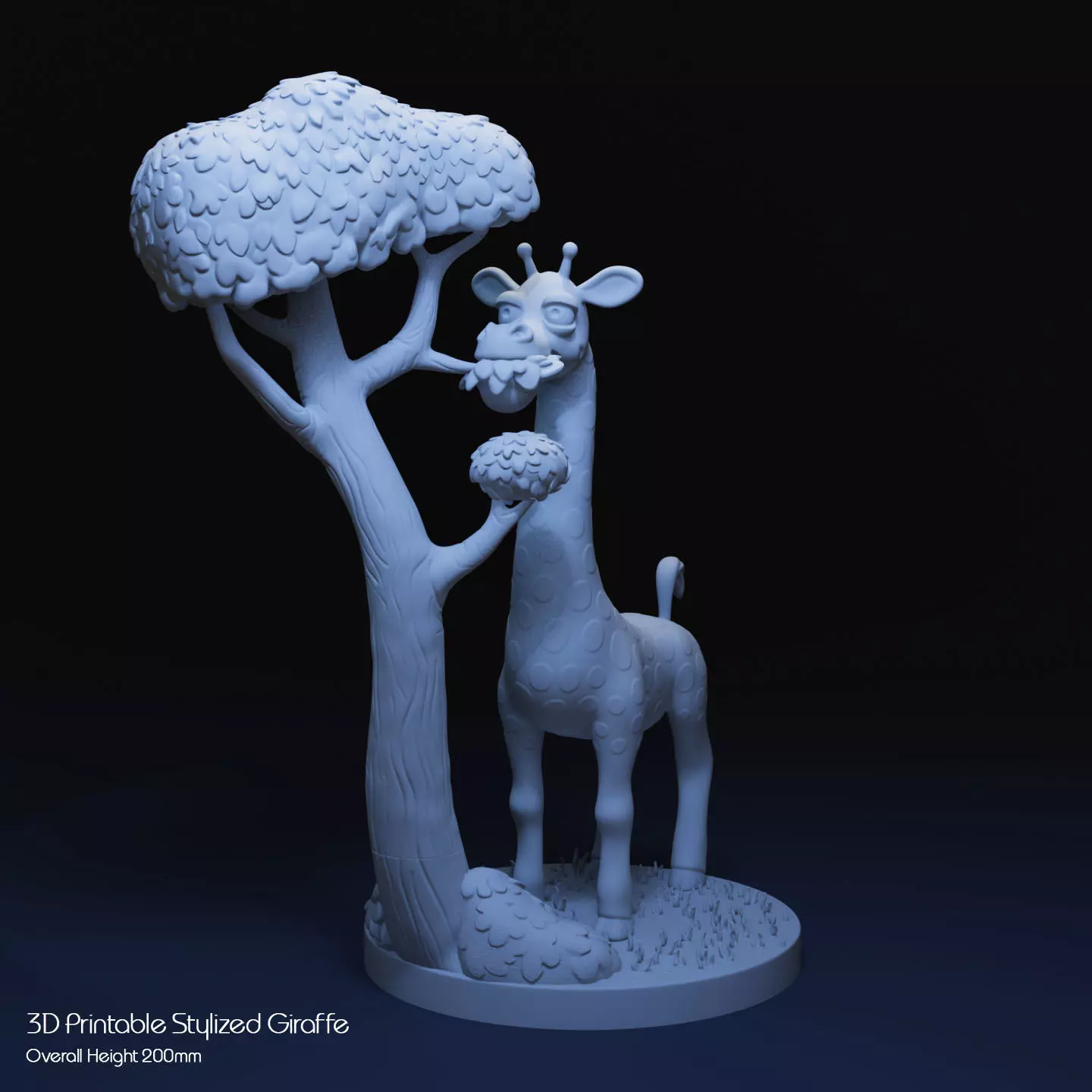 Stylized Giraffe by Tree 3D print model_0