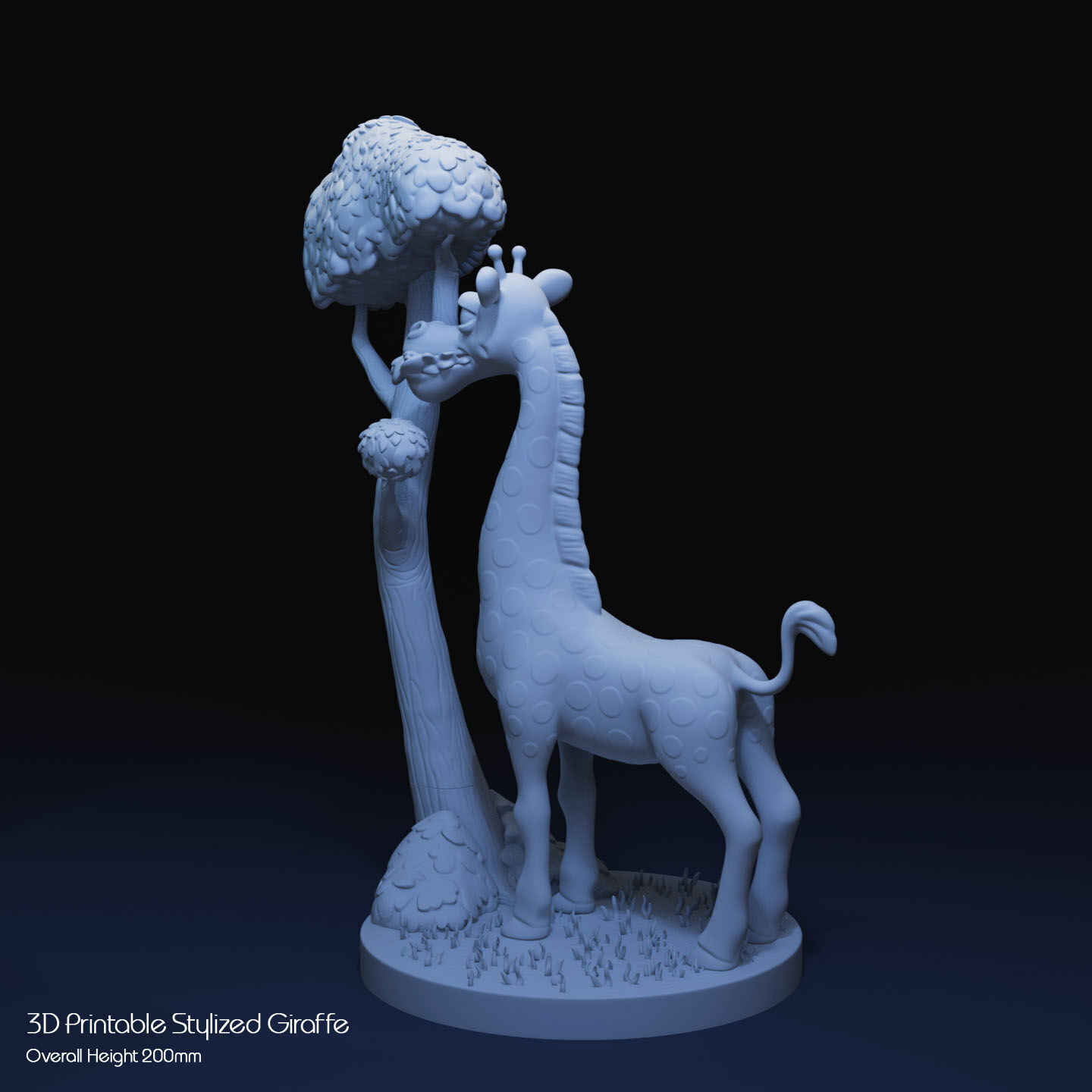 Stylized Giraffe by Tree 3D print model_16