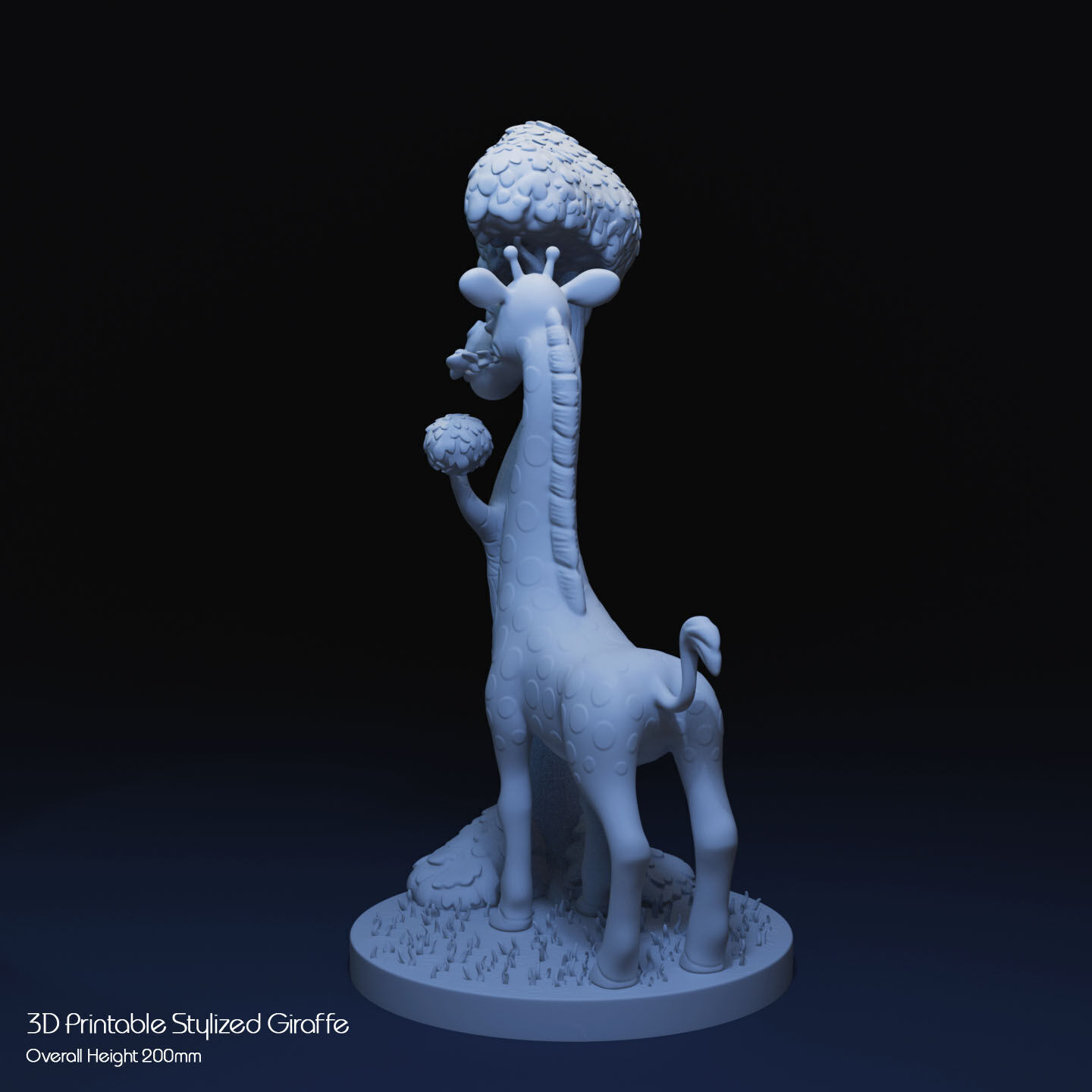 Stylized Giraffe by Tree 3D print model_14