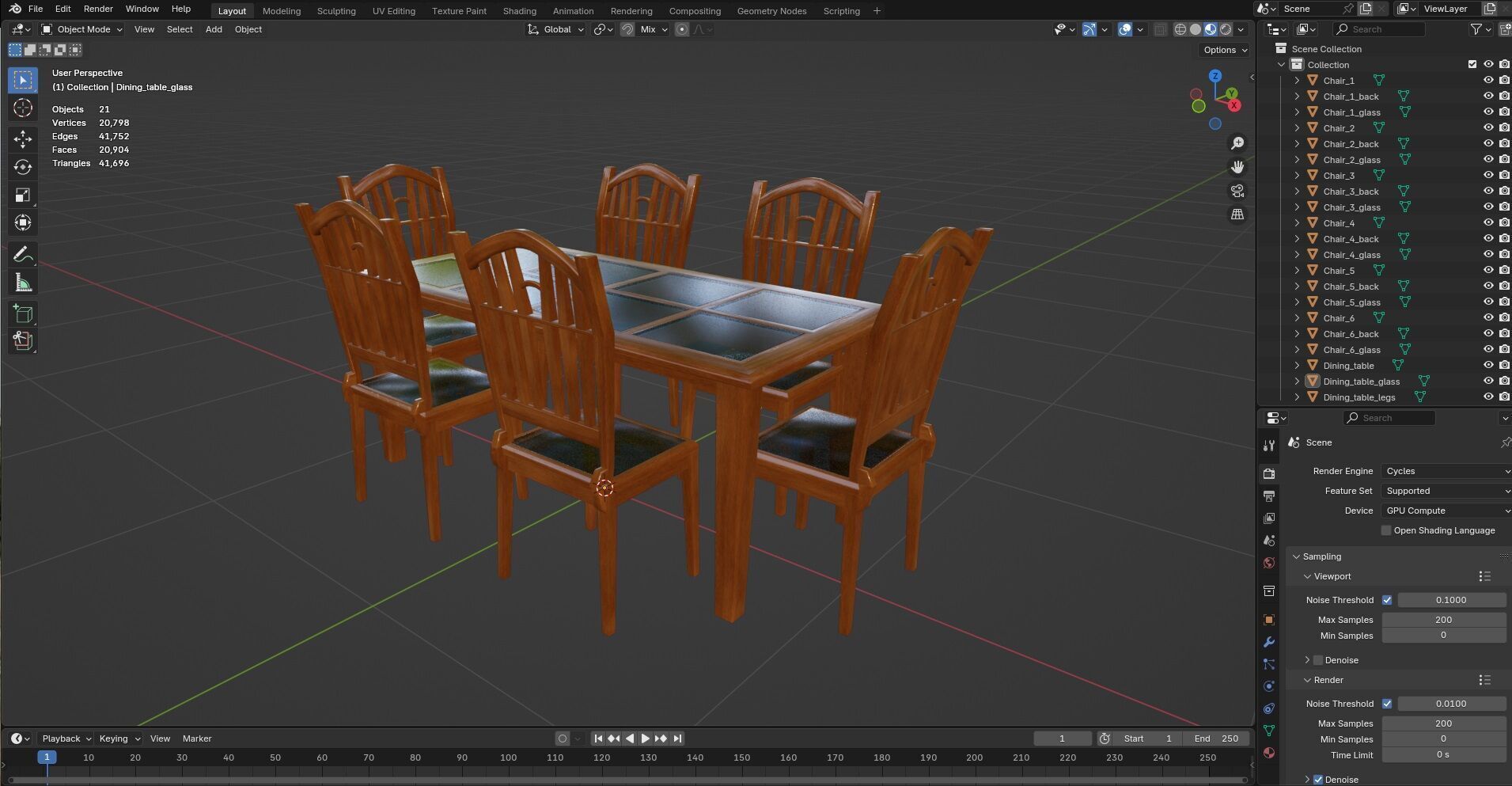 Dining set CG5 3D model_11