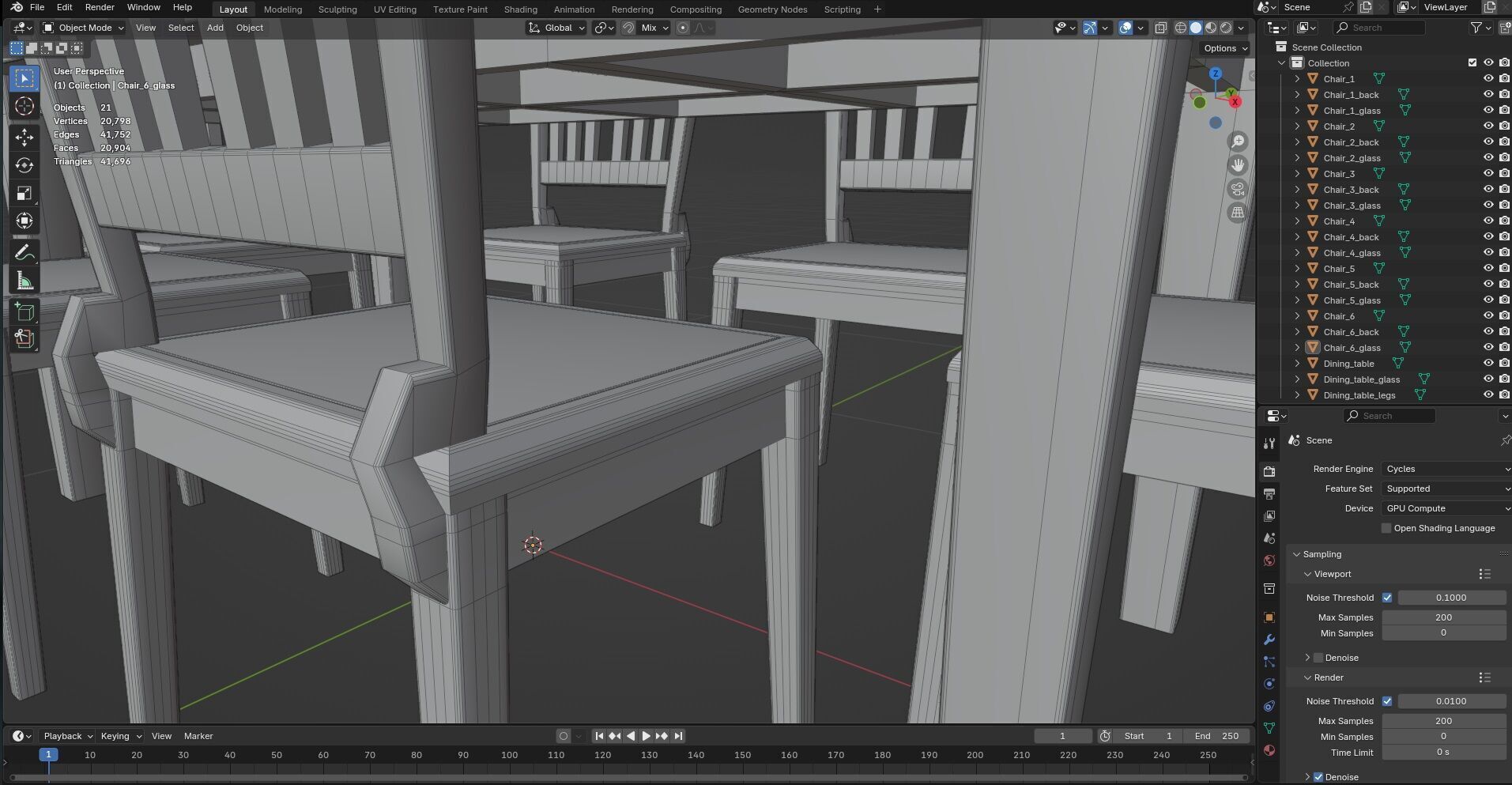 Dining set CG5 3D model_9