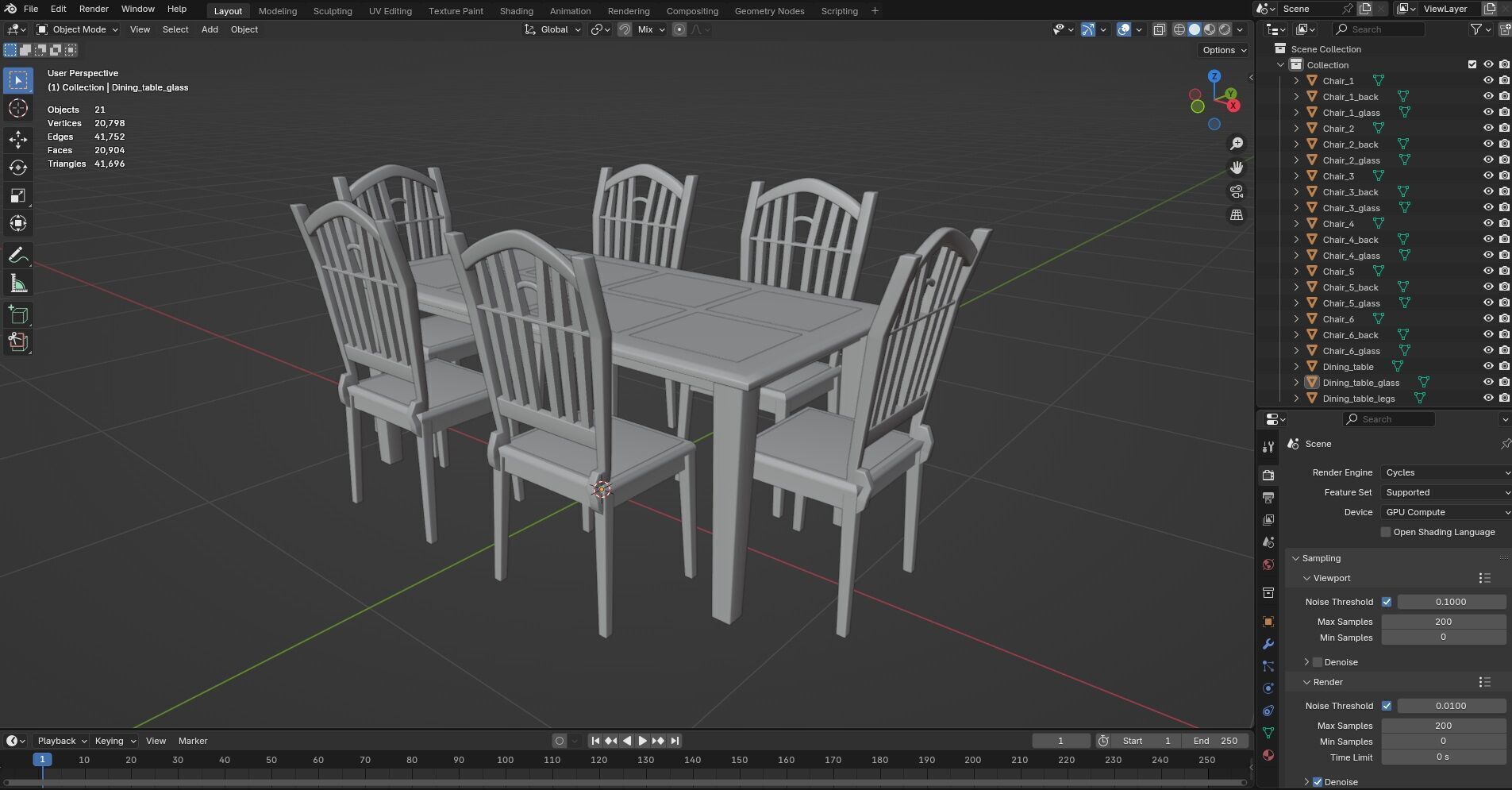 Dining set CG5 3D model_10