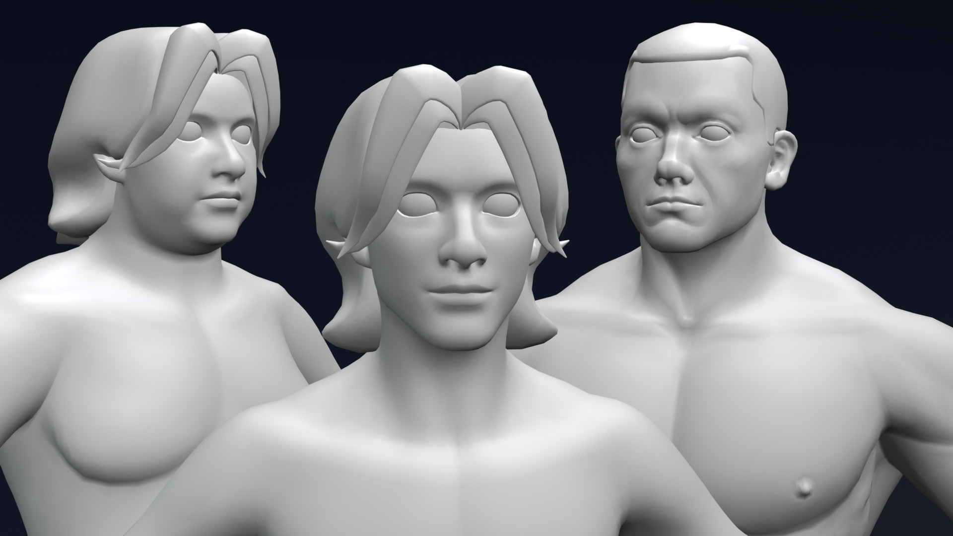 Stylized Male Body Base Mesh Pack Rigged IK FK Switch Game Ready Low-poly 3D model_12