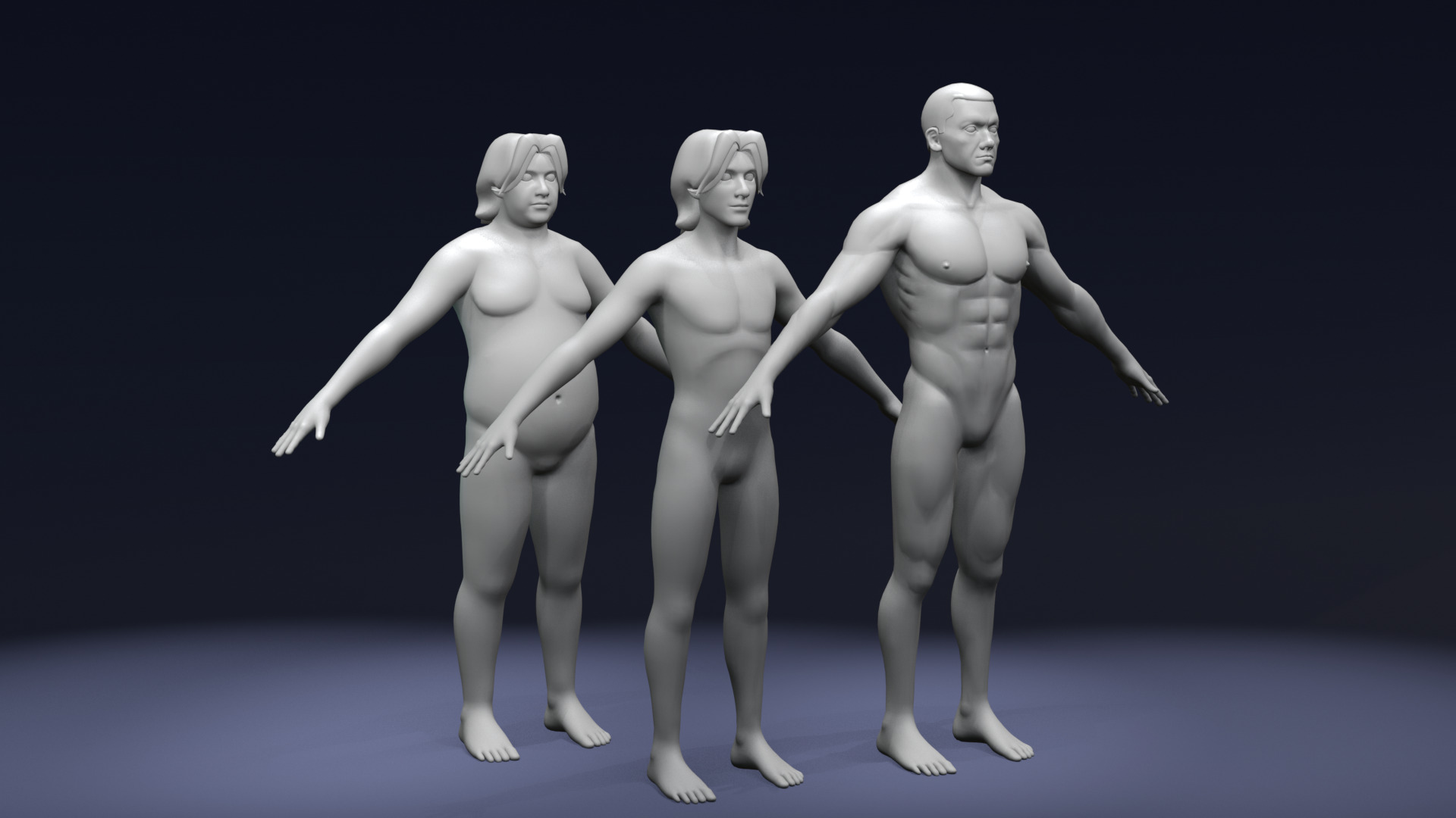 Stylized Male Body Base Mesh Pack Rigged IK FK Switch Game Ready Low-poly 3D model_9