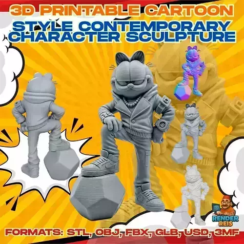 3D Printable Cool Garfield