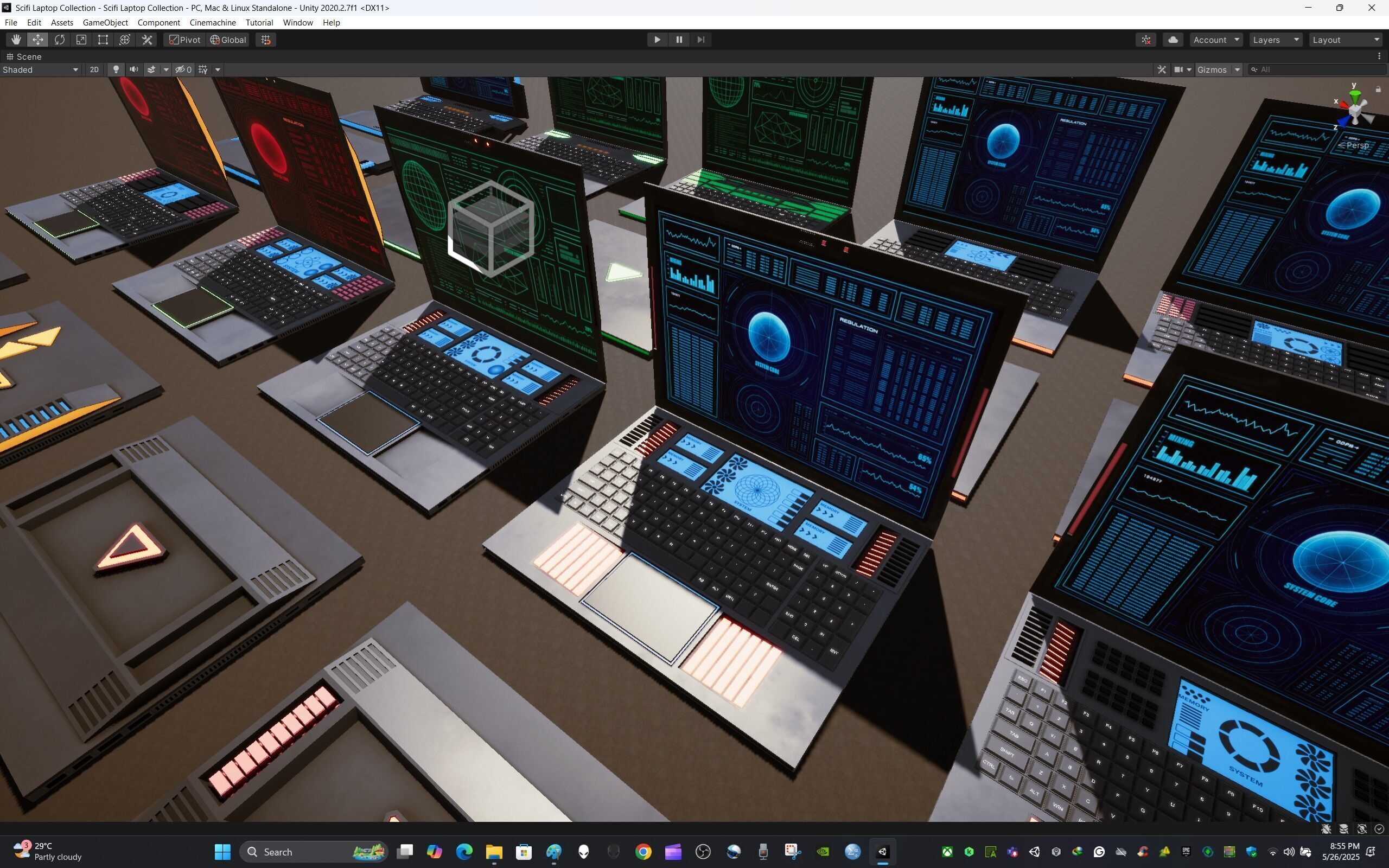 Scifi Laptop Collection Low-poly 3D model_17