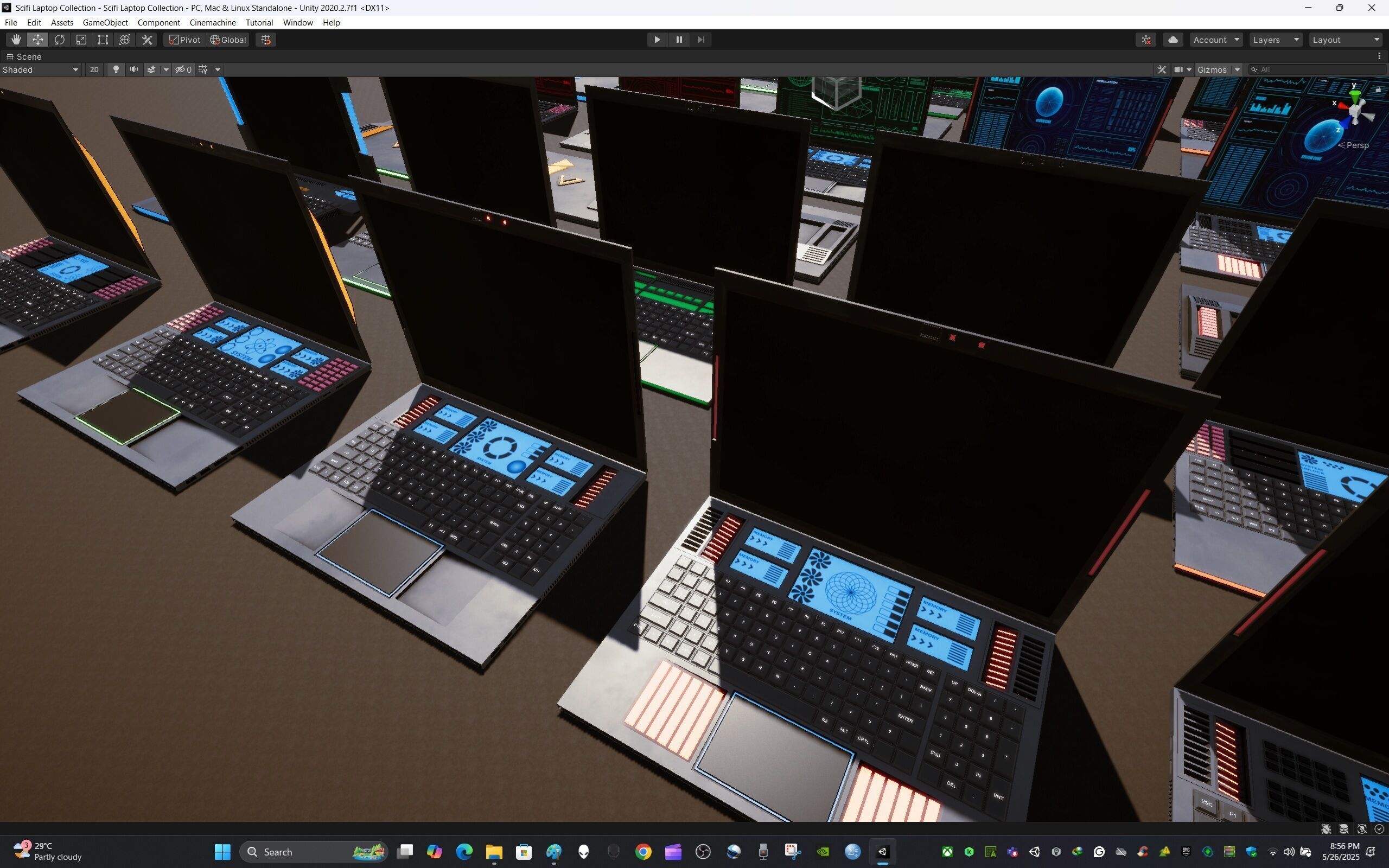 Scifi Laptop Collection Low-poly 3D model_18