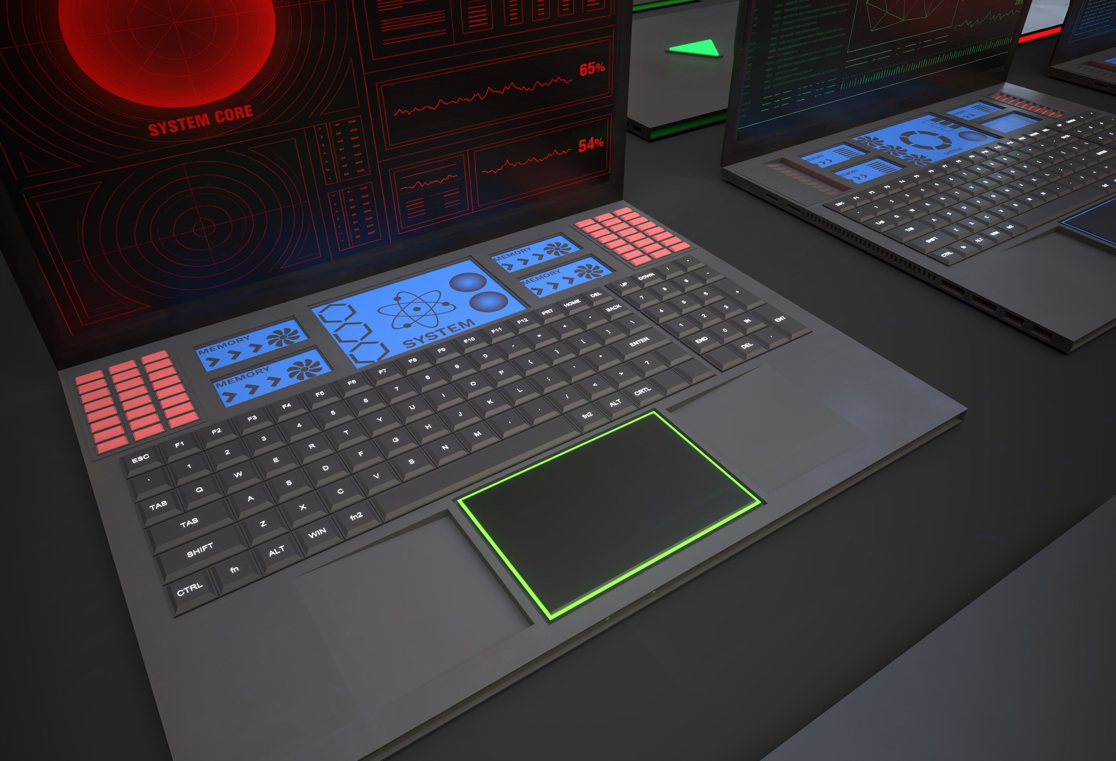 Scifi Laptop Collection Low-poly 3D model_5