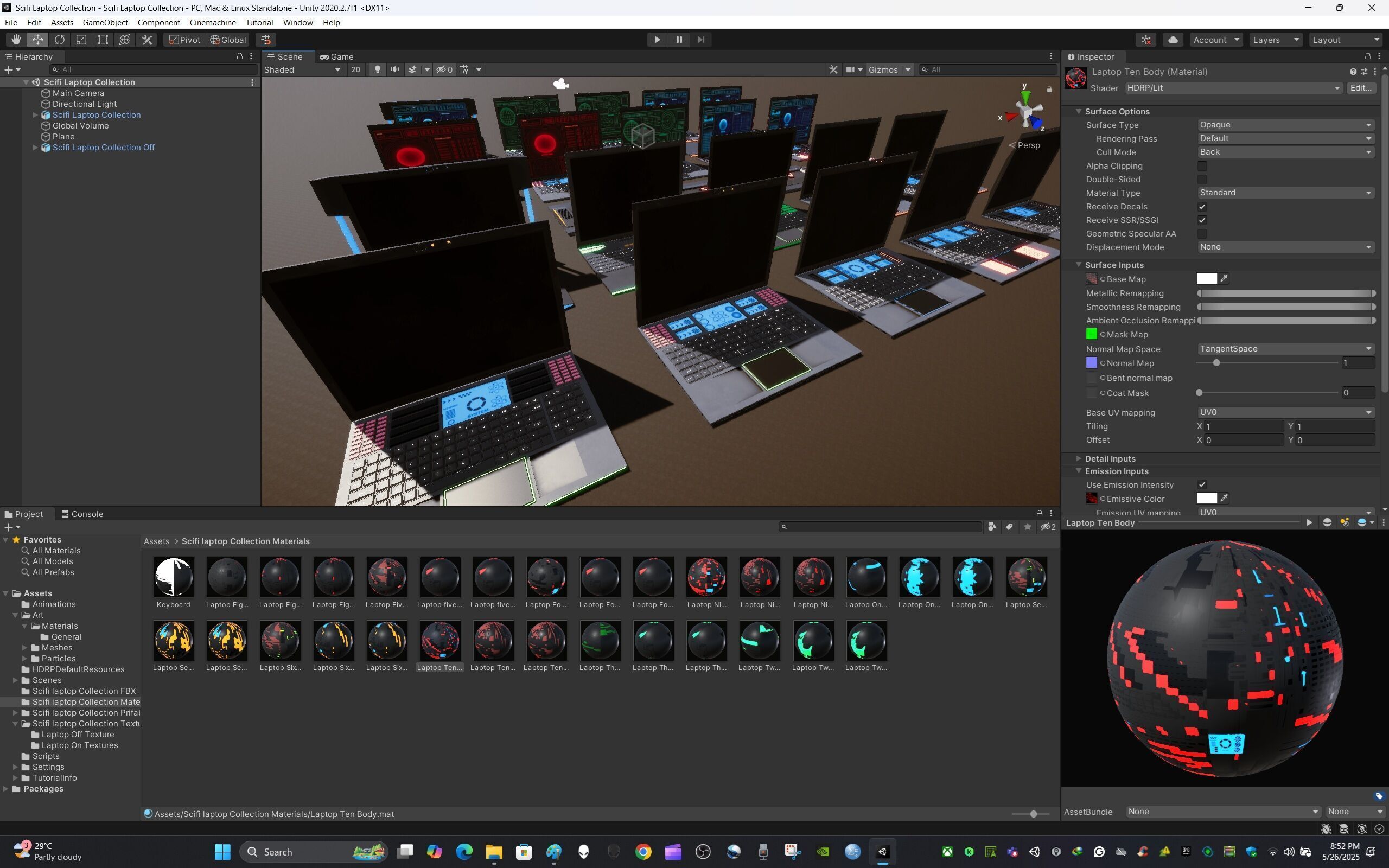 Scifi Laptop Collection Low-poly 3D model_13