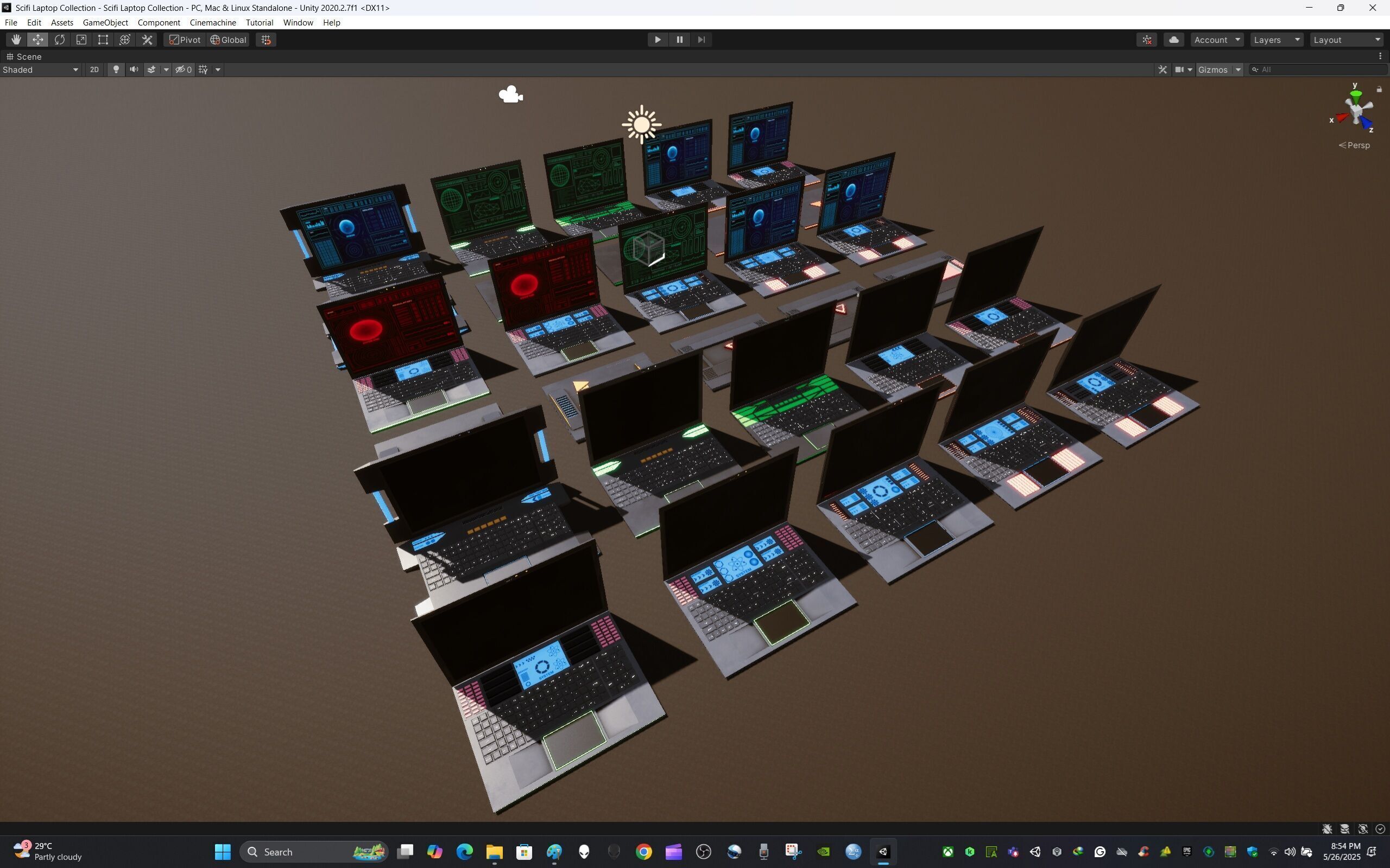 Scifi Laptop Collection Low-poly 3D model_15