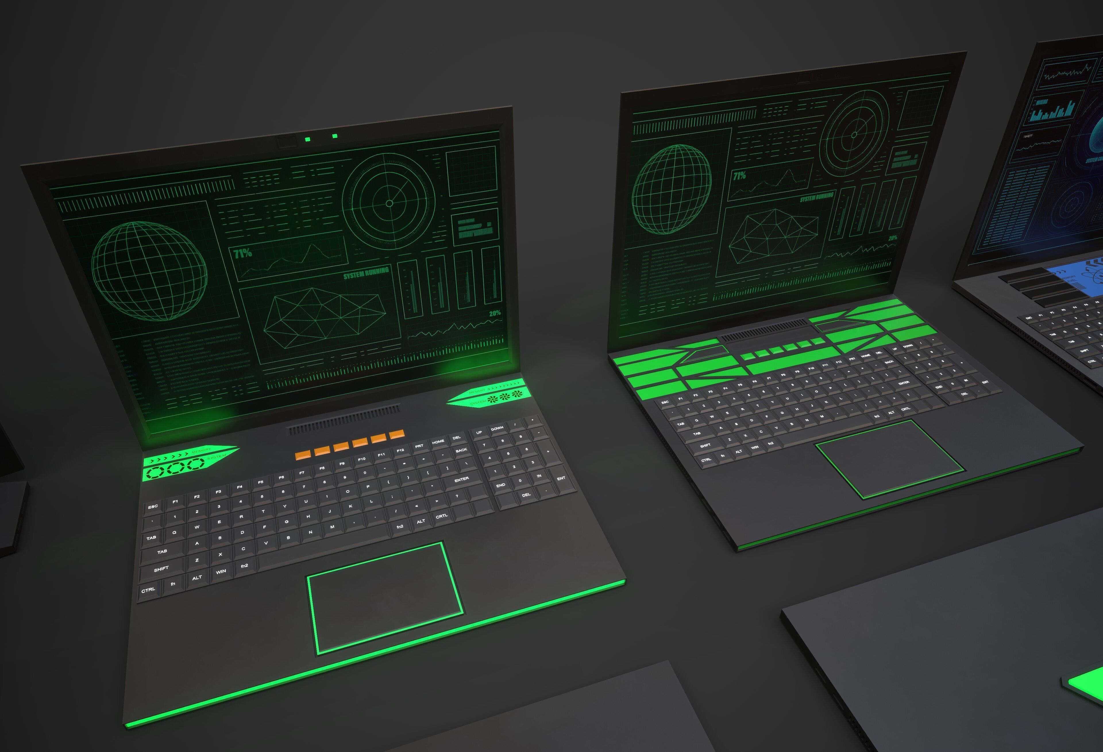 Scifi Laptop Collection Low-poly 3D model_8