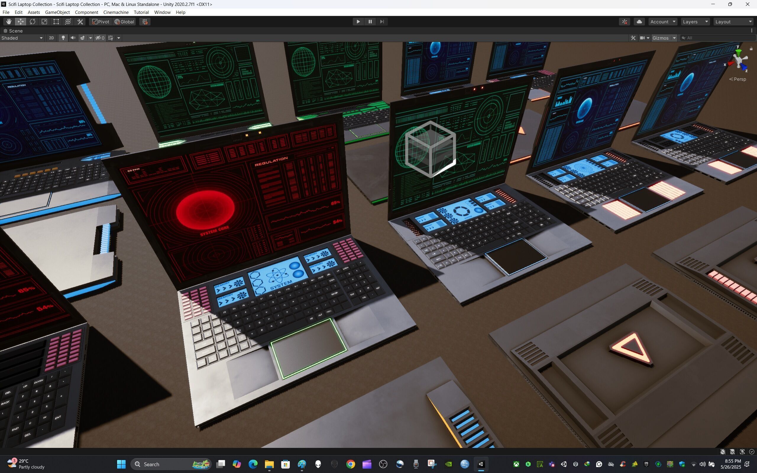 Scifi Laptop Collection Low-poly 3D model_16