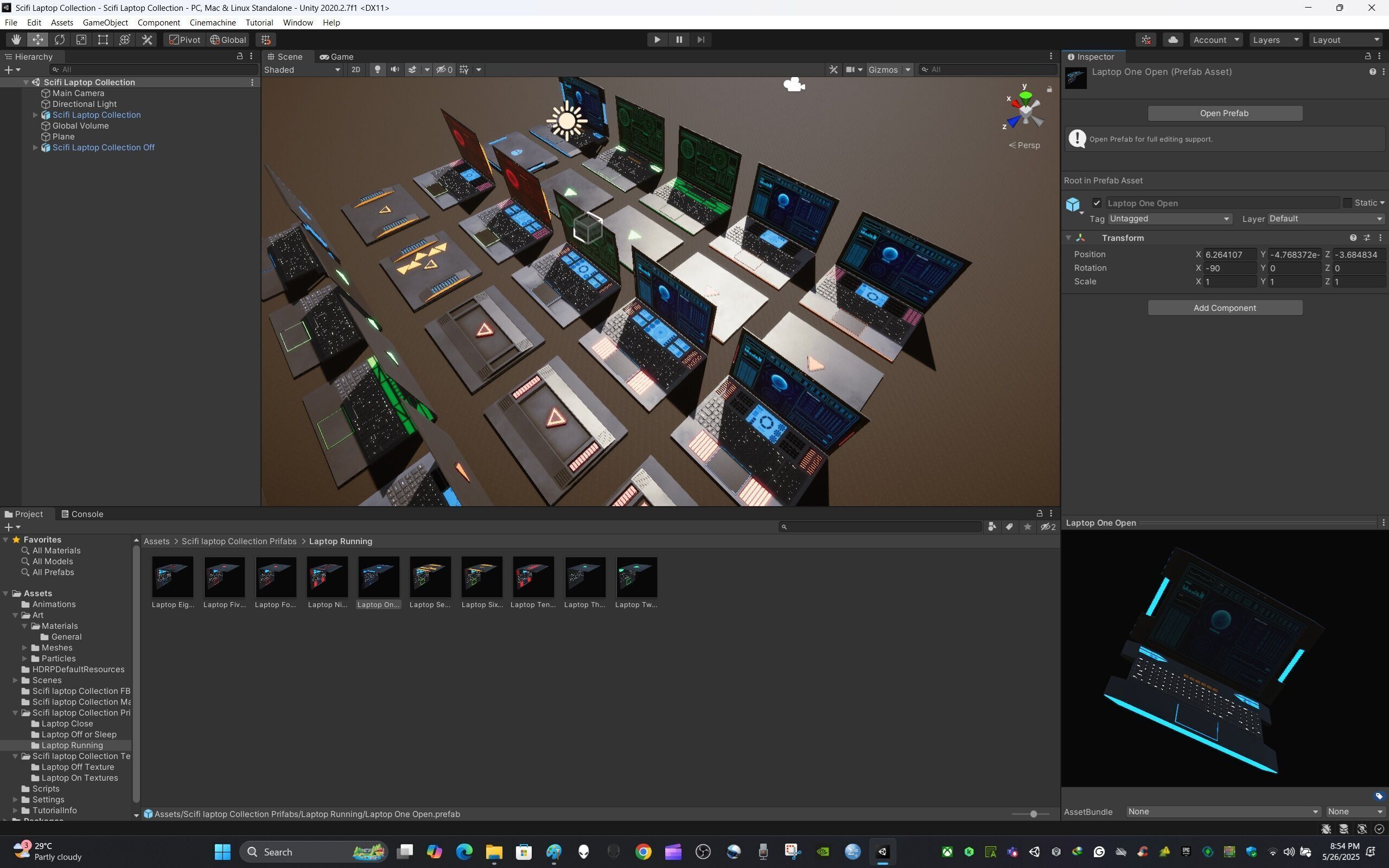 Scifi Laptop Collection Low-poly 3D model_14
