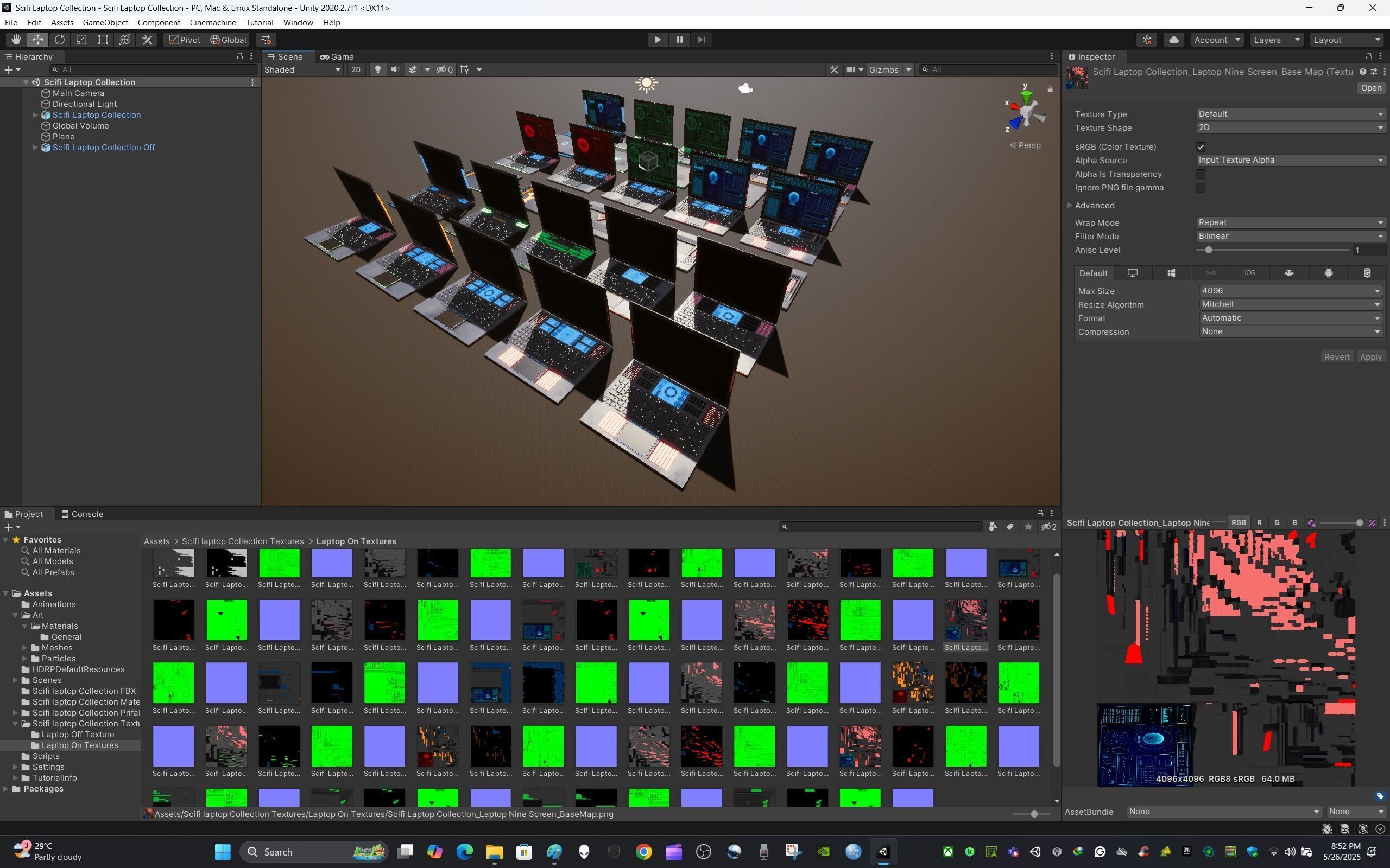 Scifi Laptop Collection Low-poly 3D model_12