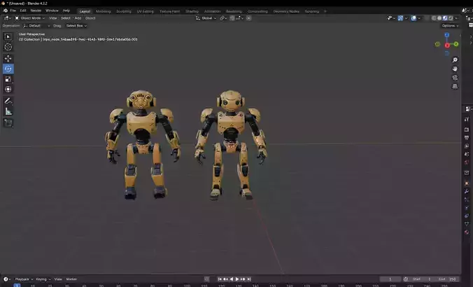 Futuristic Humanoid Robot Low-poly 3D model