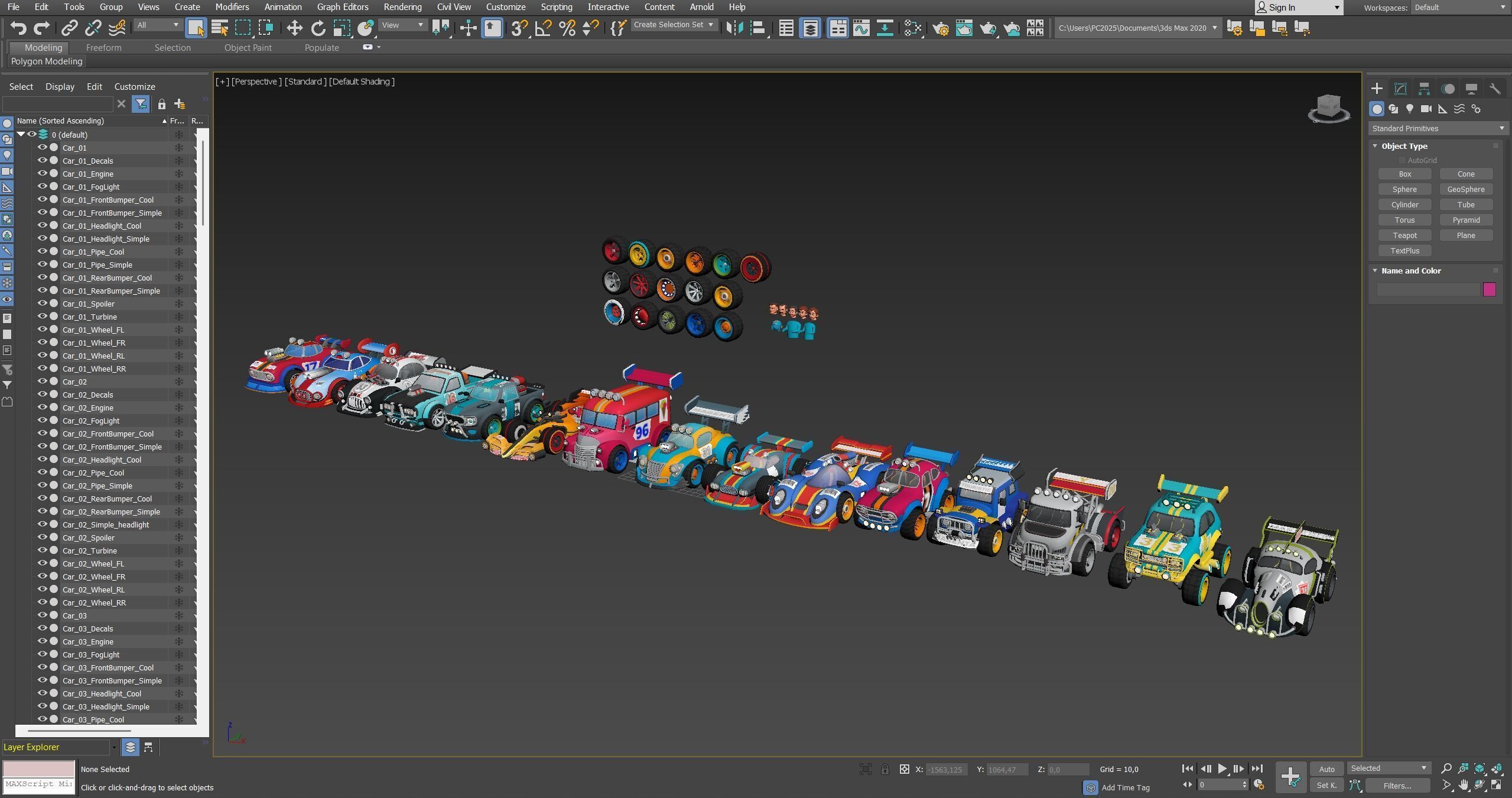 Modular Racing Cars Low-poly 3D model_34