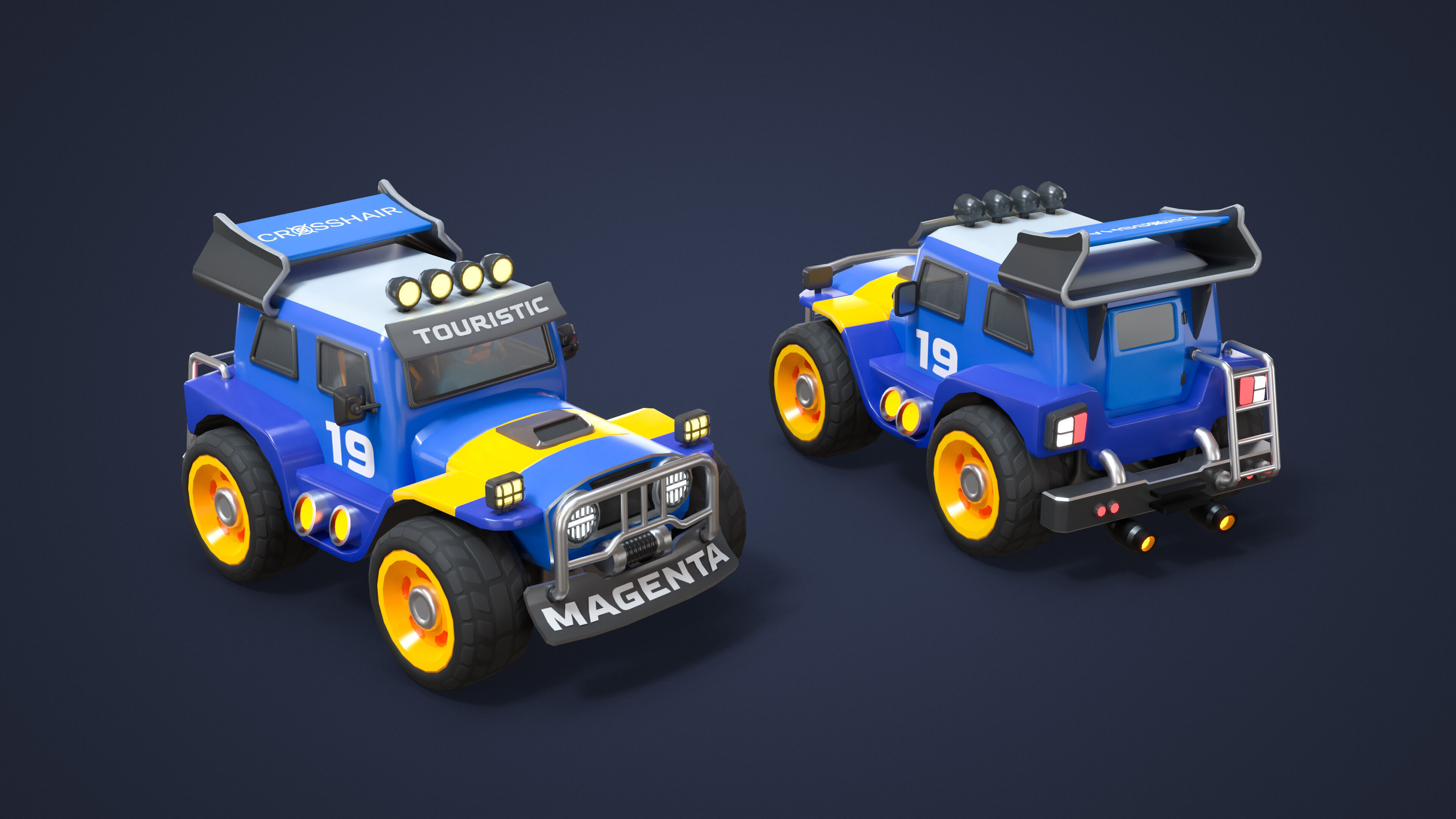 Modular Racing Cars Low-poly 3D model_26