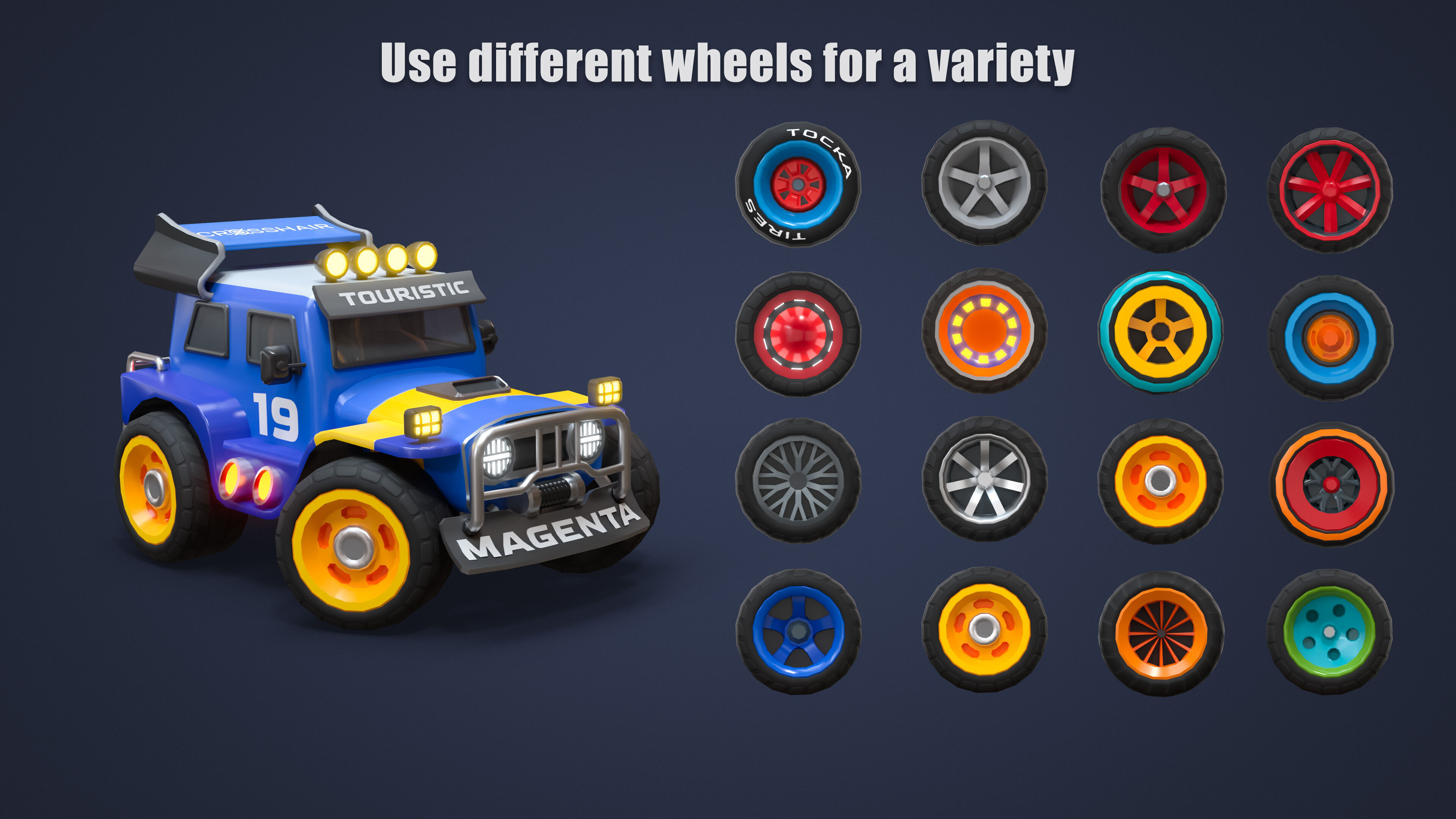 Modular Racing Cars Low-poly 3D model_8