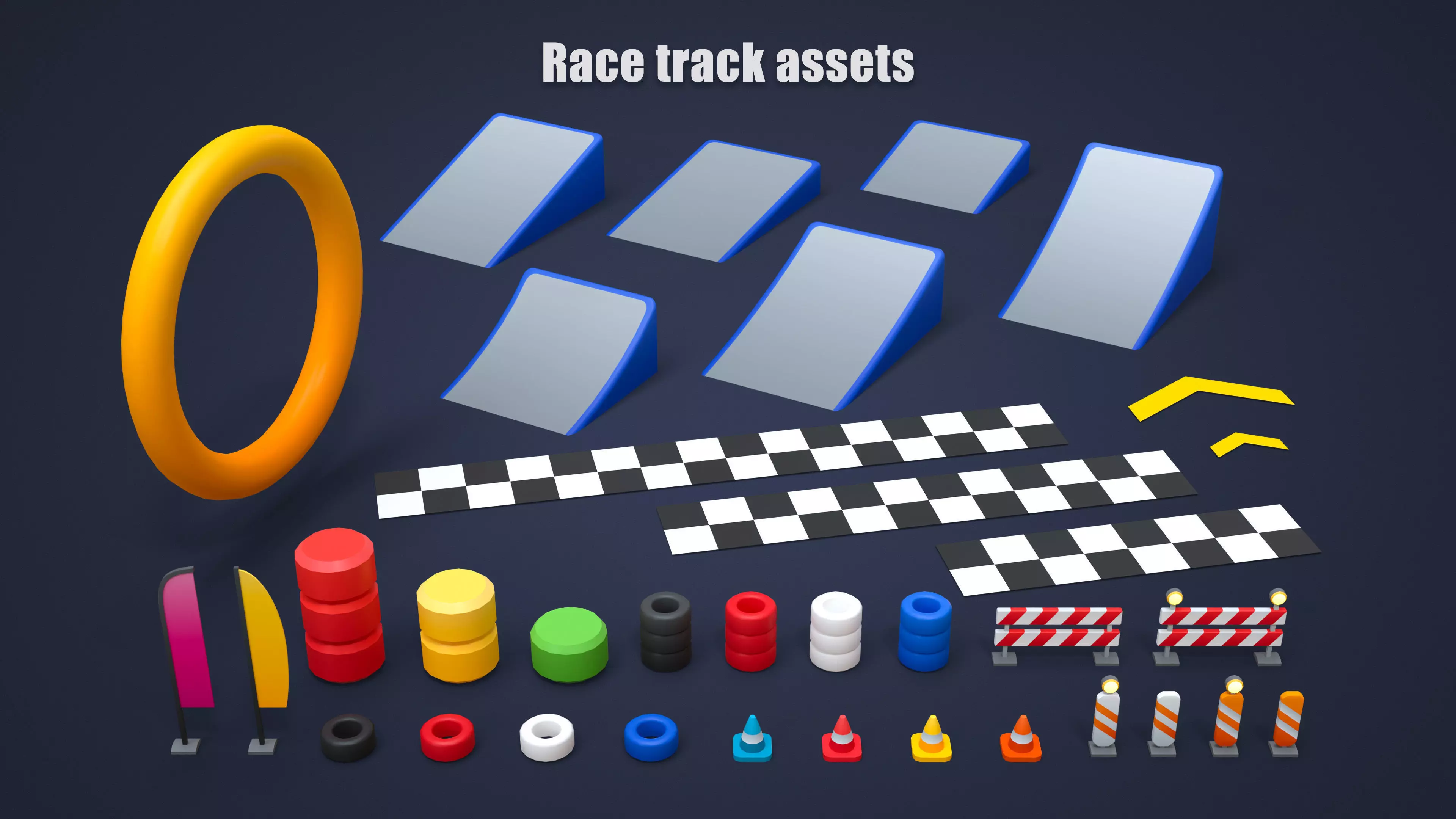 Modular Racing Cars Low-poly 3D model_11