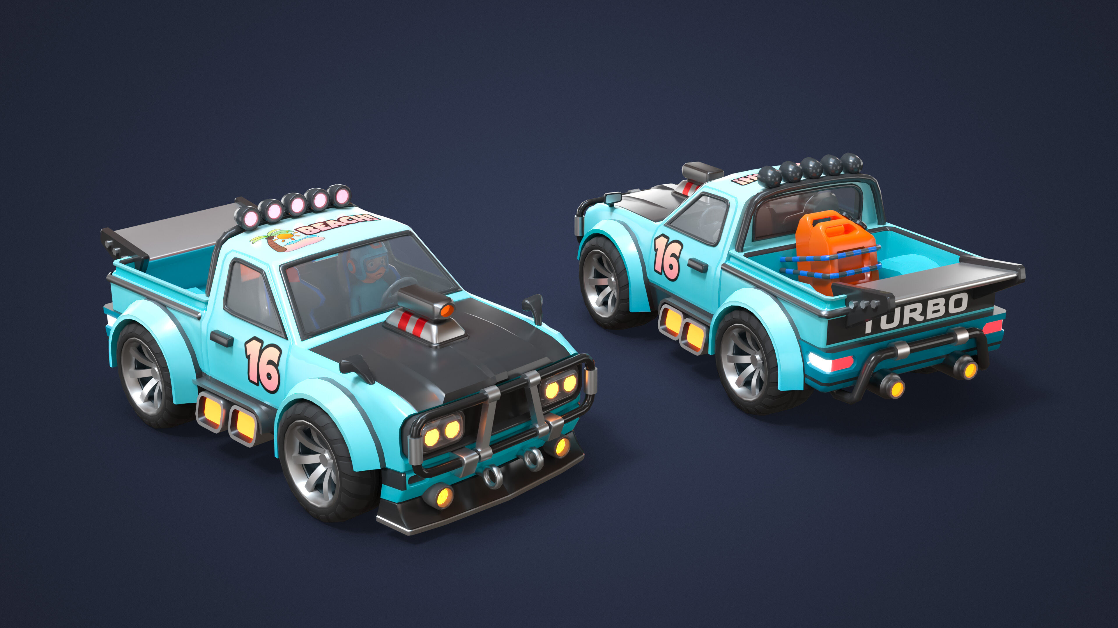 Modular Racing Cars Low-poly 3D model_18