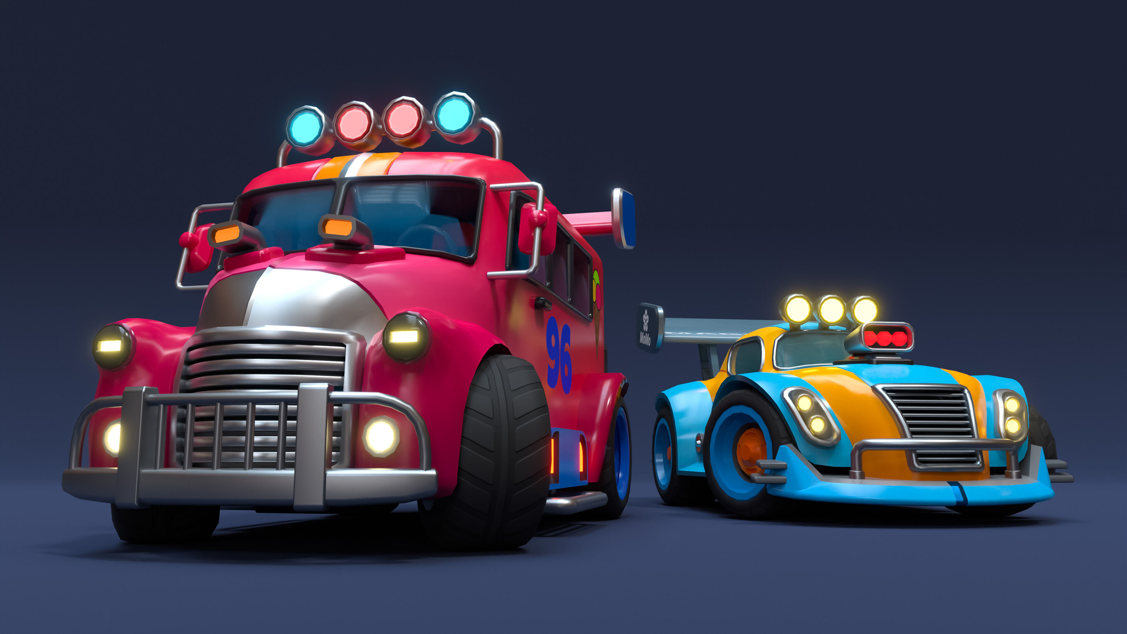 Modular Racing Cars Low-poly 3D model_12