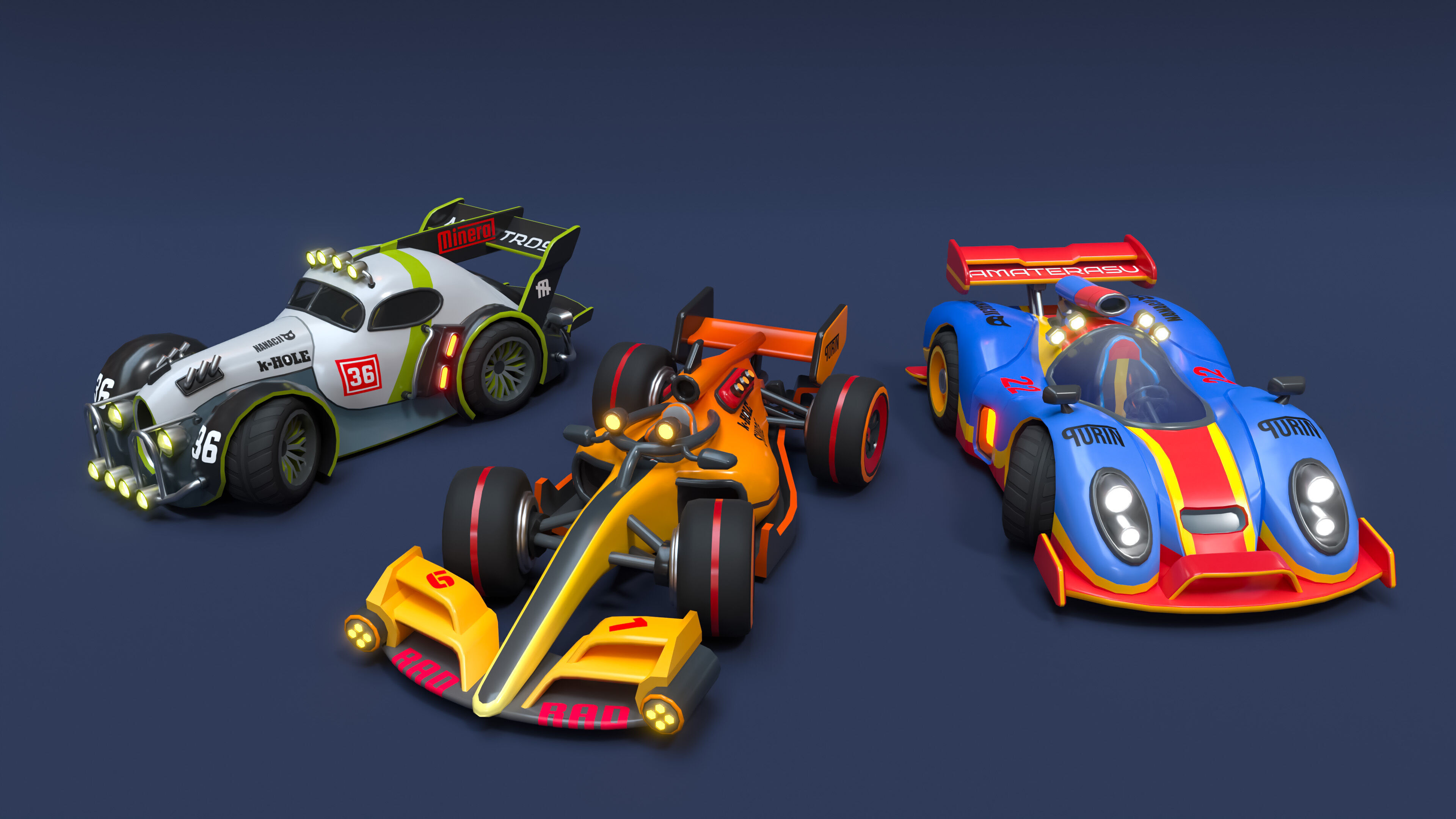 Modular Racing Cars Low-poly 3D model_14