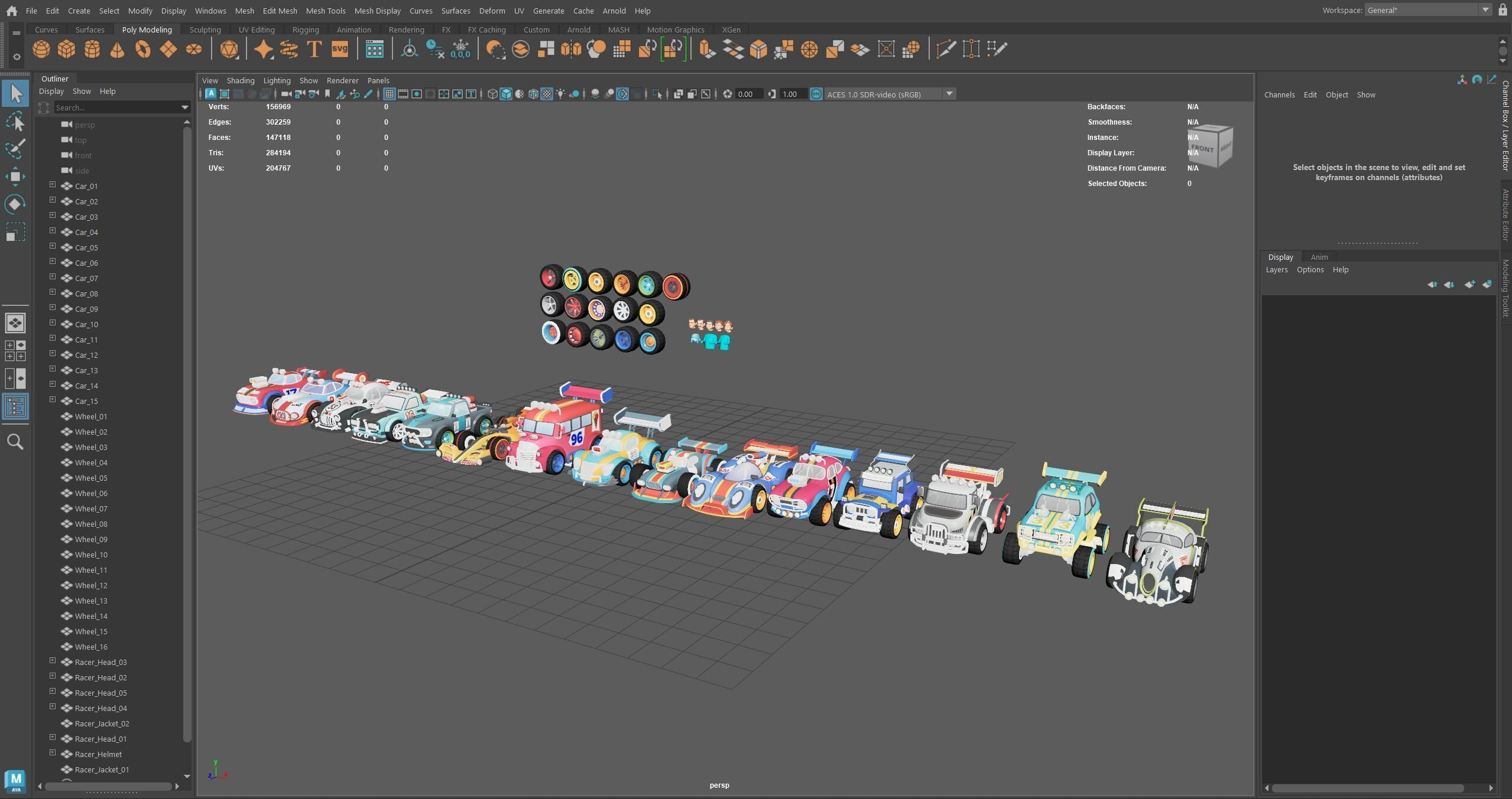 Modular Racing Cars Low-poly 3D model_32