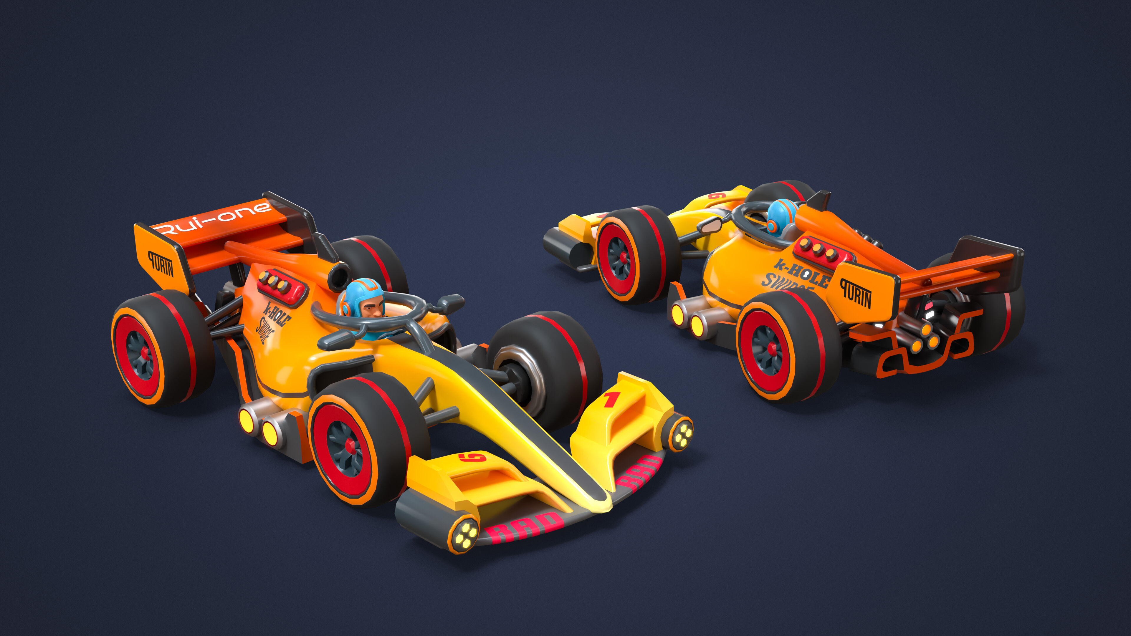 Modular Racing Cars Low-poly 3D model_20