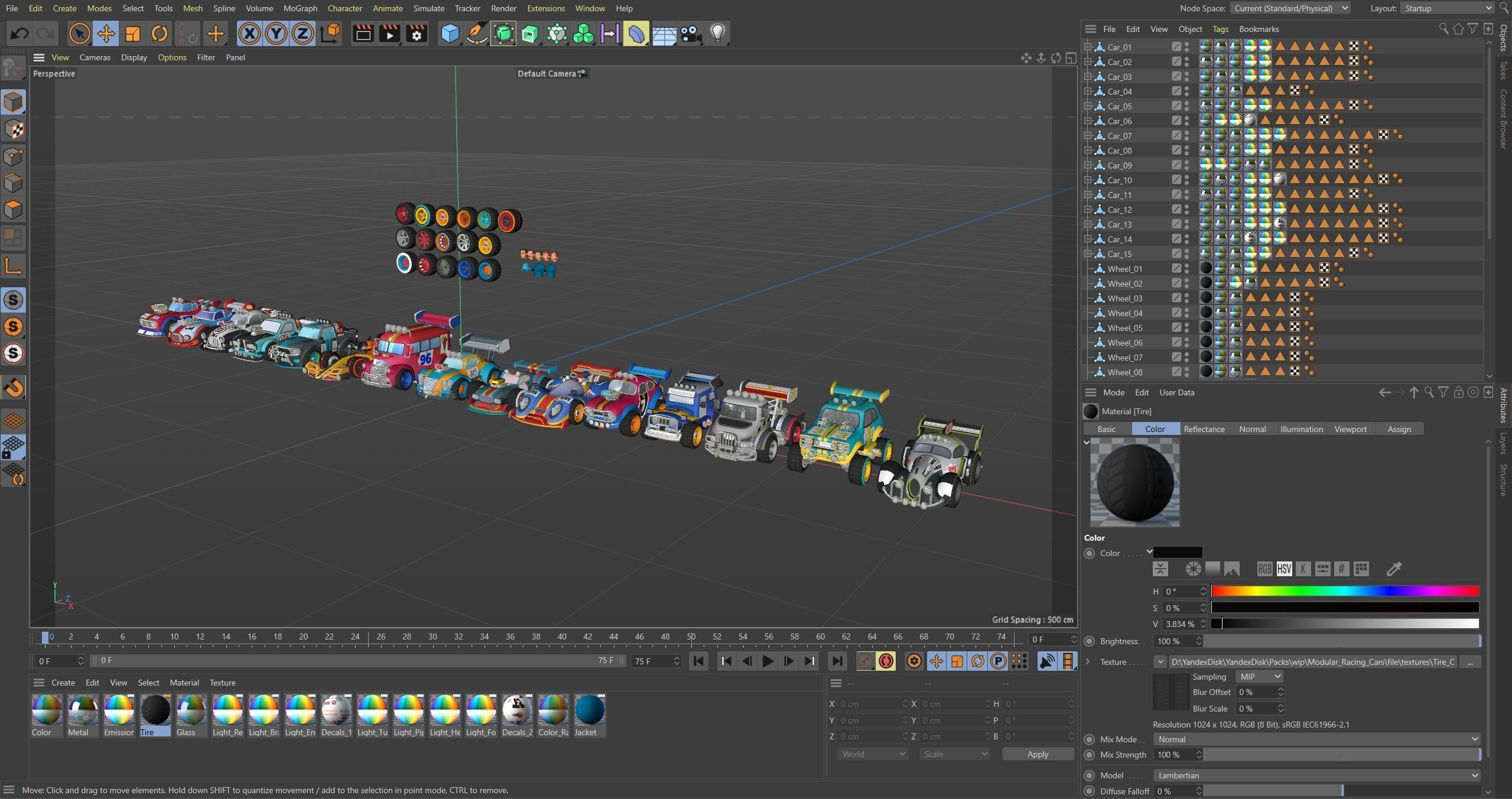 Modular Racing Cars Low-poly 3D model_33