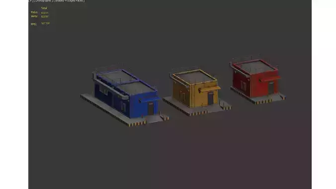 prefabricated house Low-poly 3D model