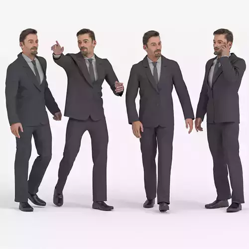 Businessman in Suit - 3D Model in 4 Poses