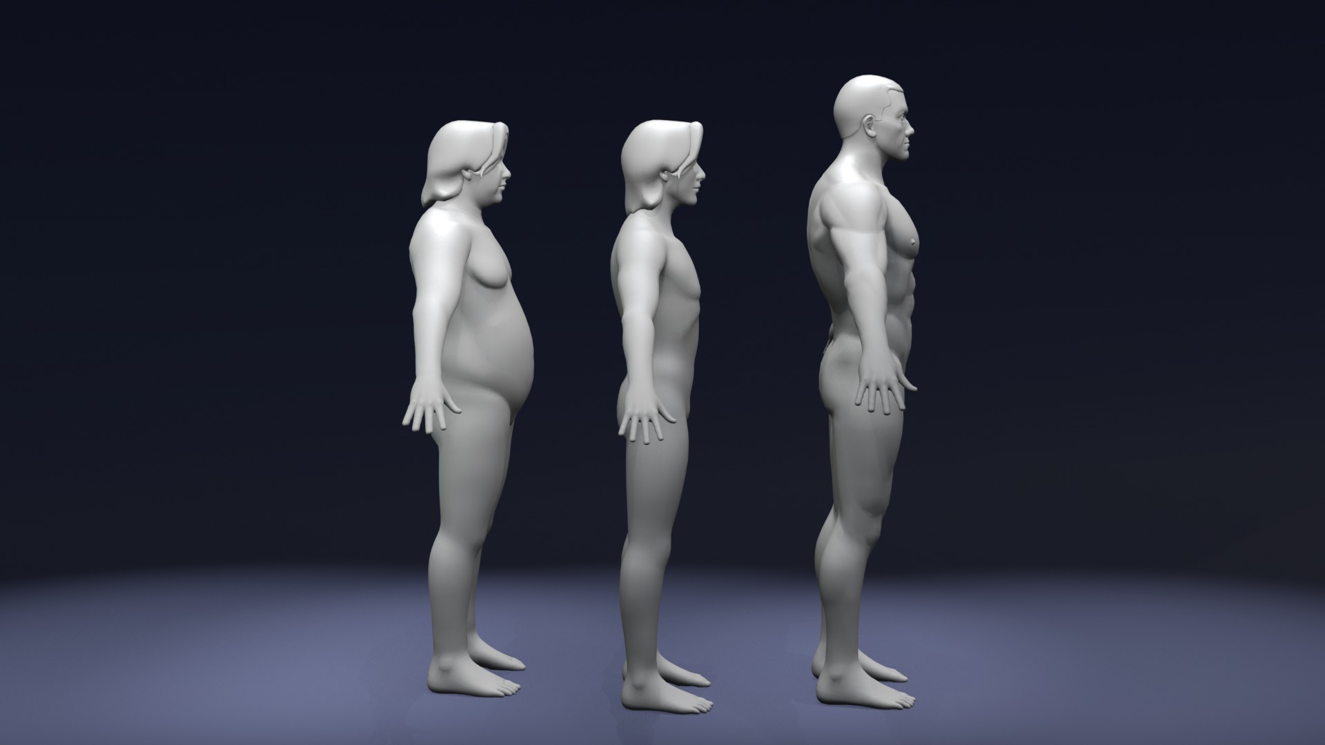 Stylized Male Body Base Mesh Variations 3D Model Collection_10