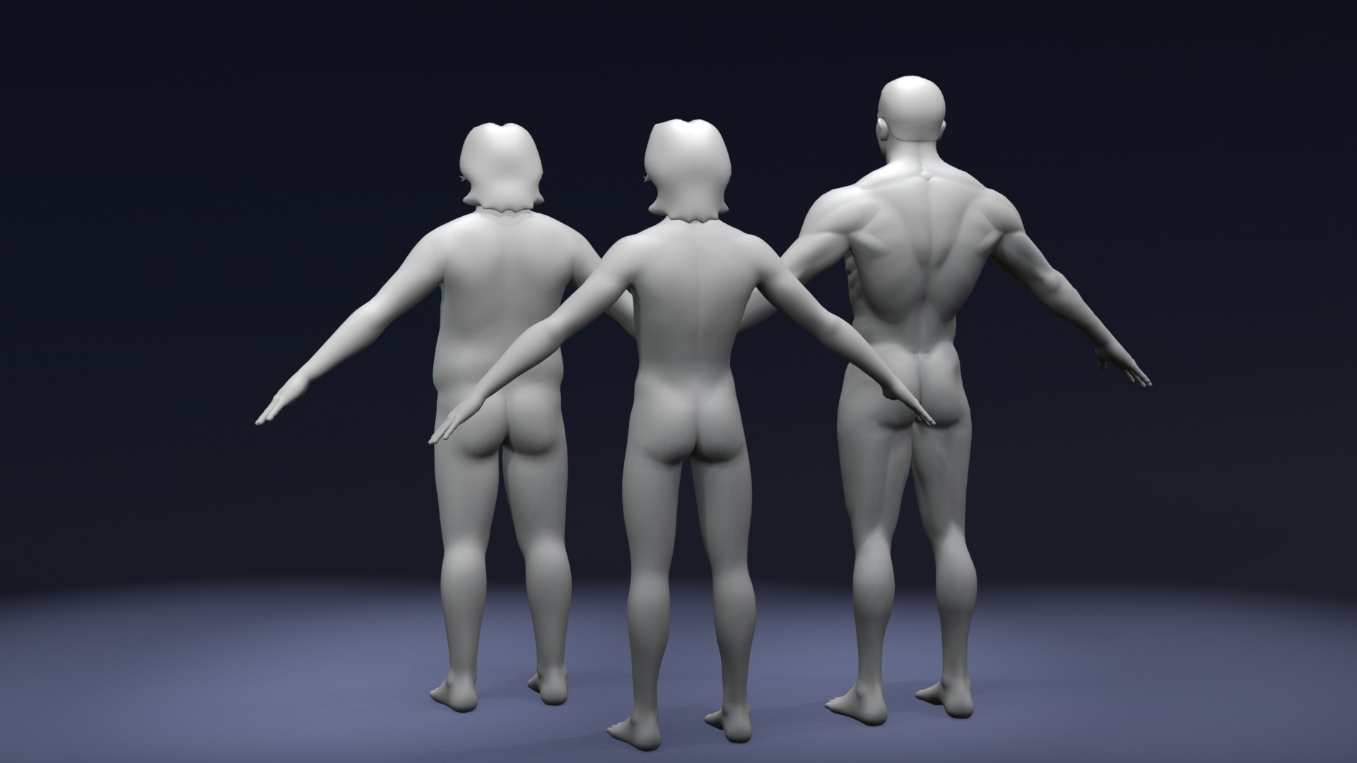 Stylized Male Body Base Mesh Variations 3D Model Collection_9