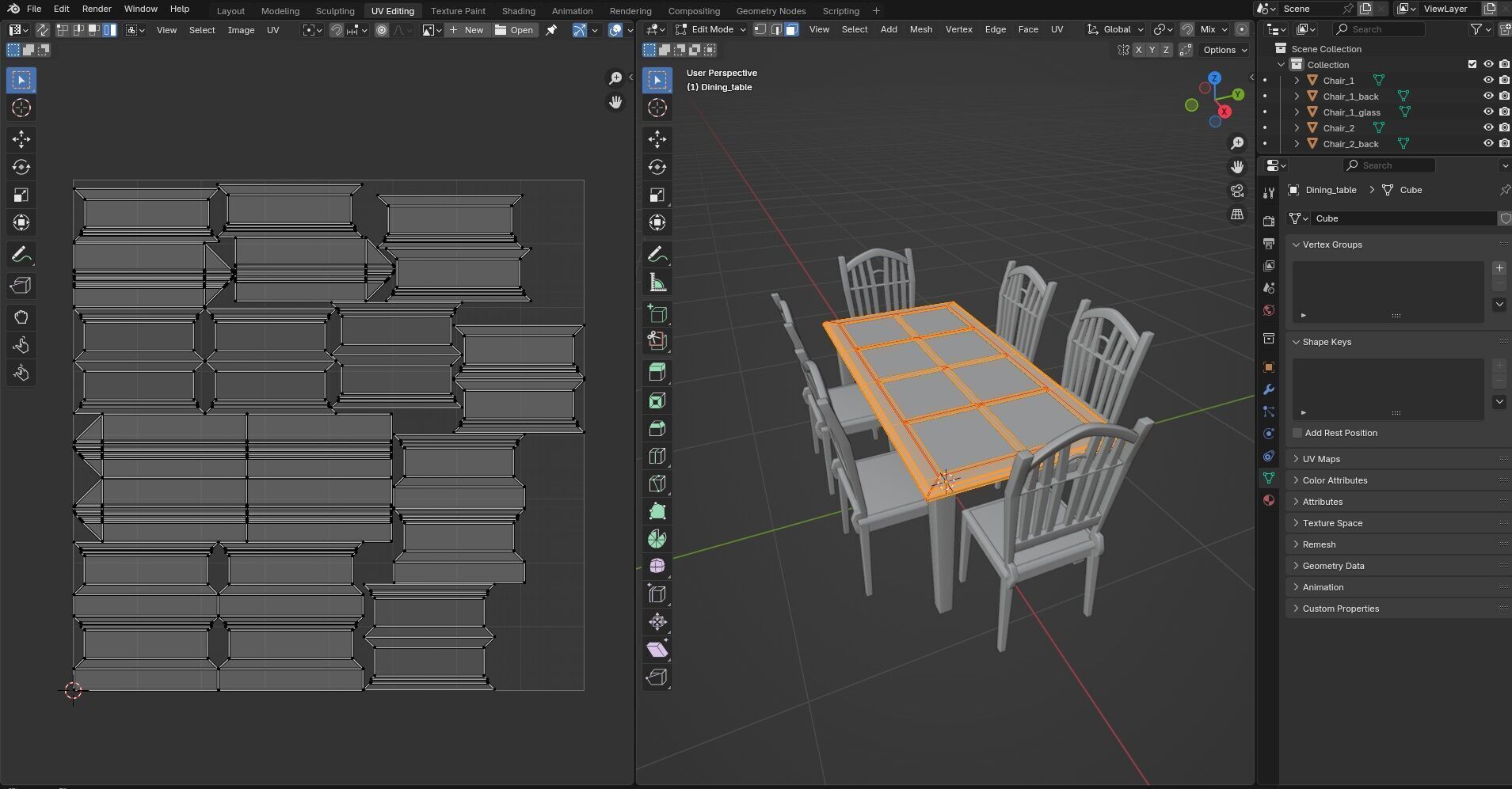 Dining set CG6 3D model_12