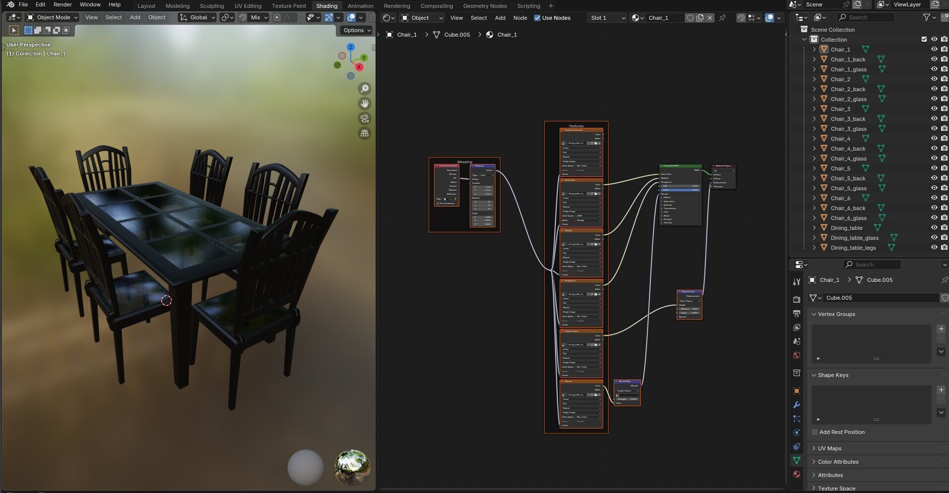 Dining set CG6 3D model_16