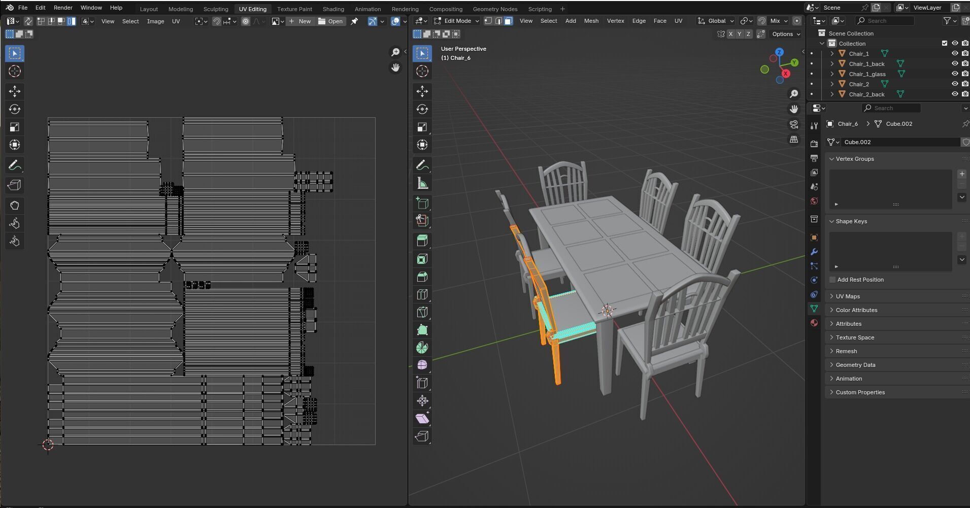 Dining set CG6 3D model_13