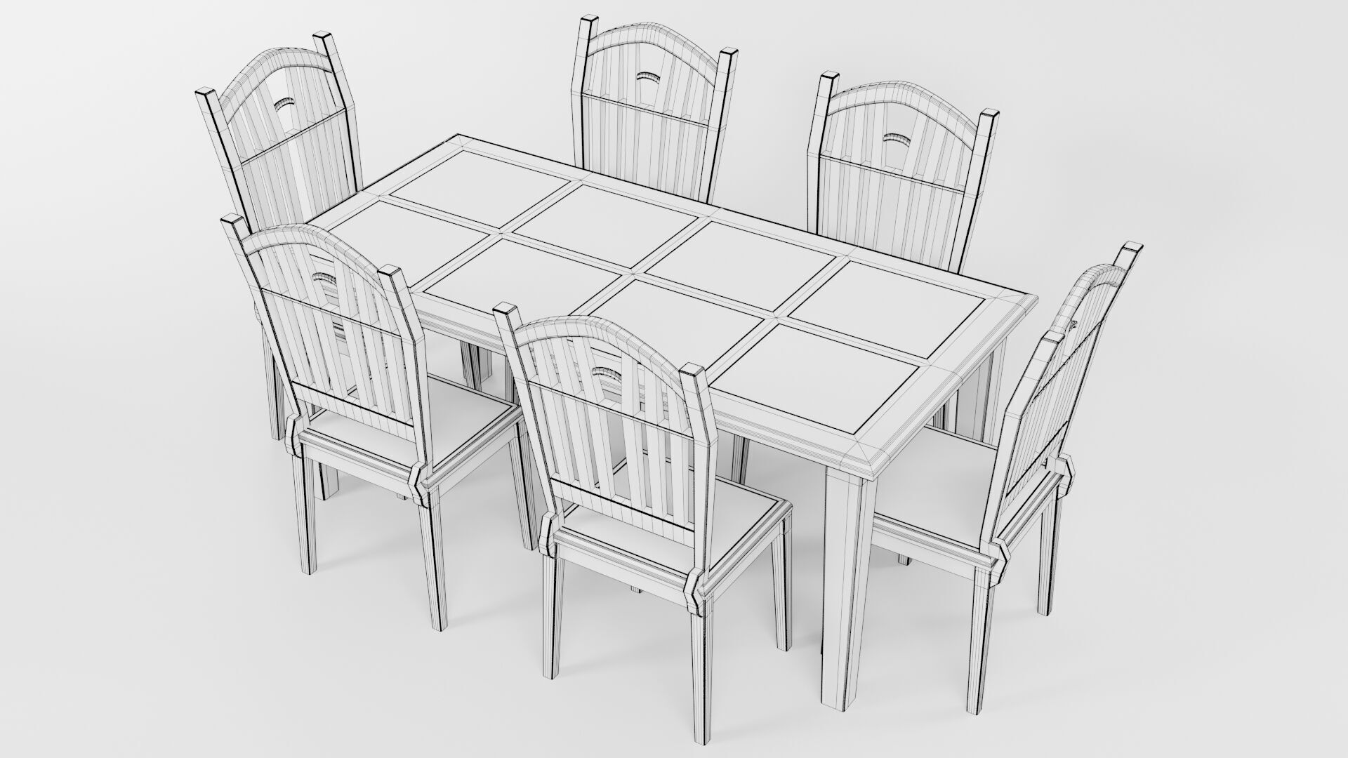 Dining set CG6 3D model_7