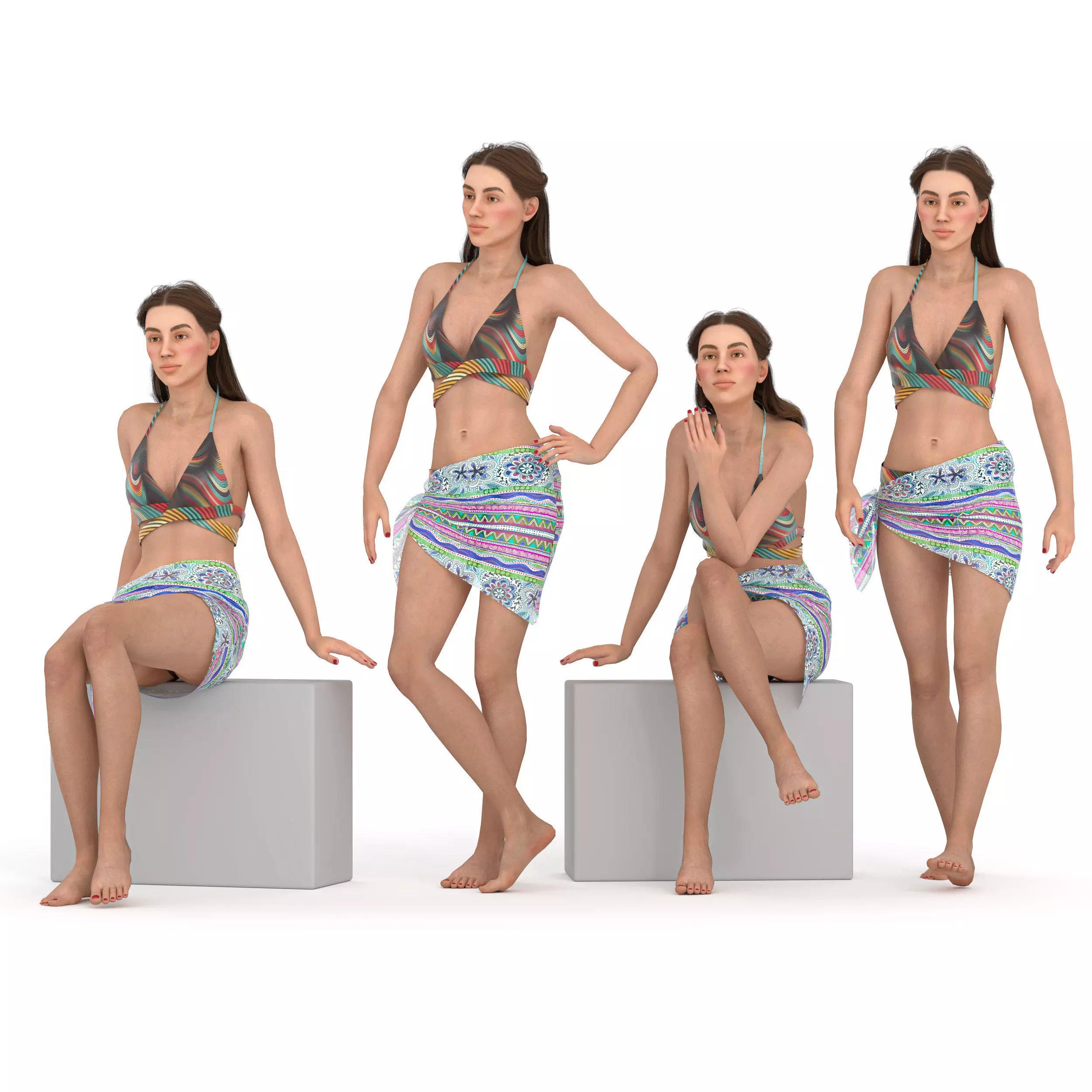 woman beach wear Low-poly 3D model