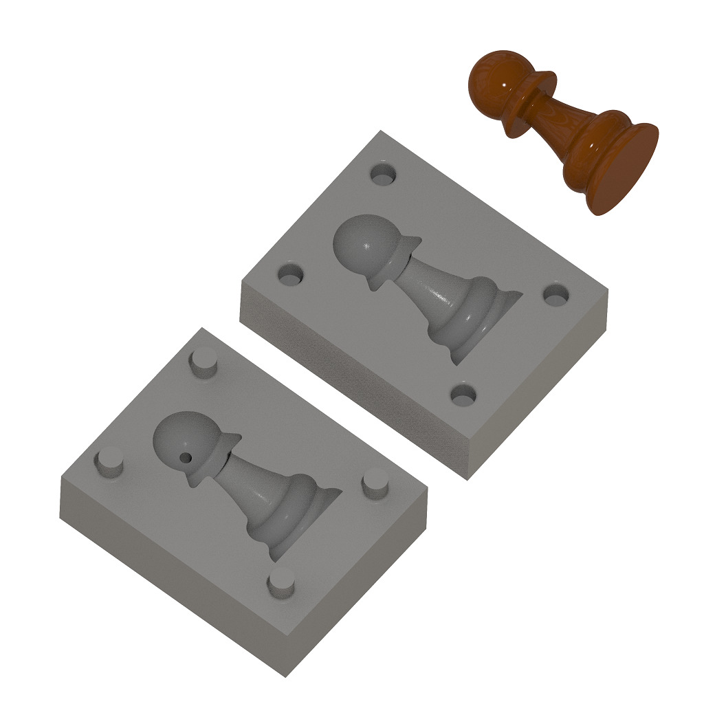 Chocolate Mold Chess Pawn 3D print model_1